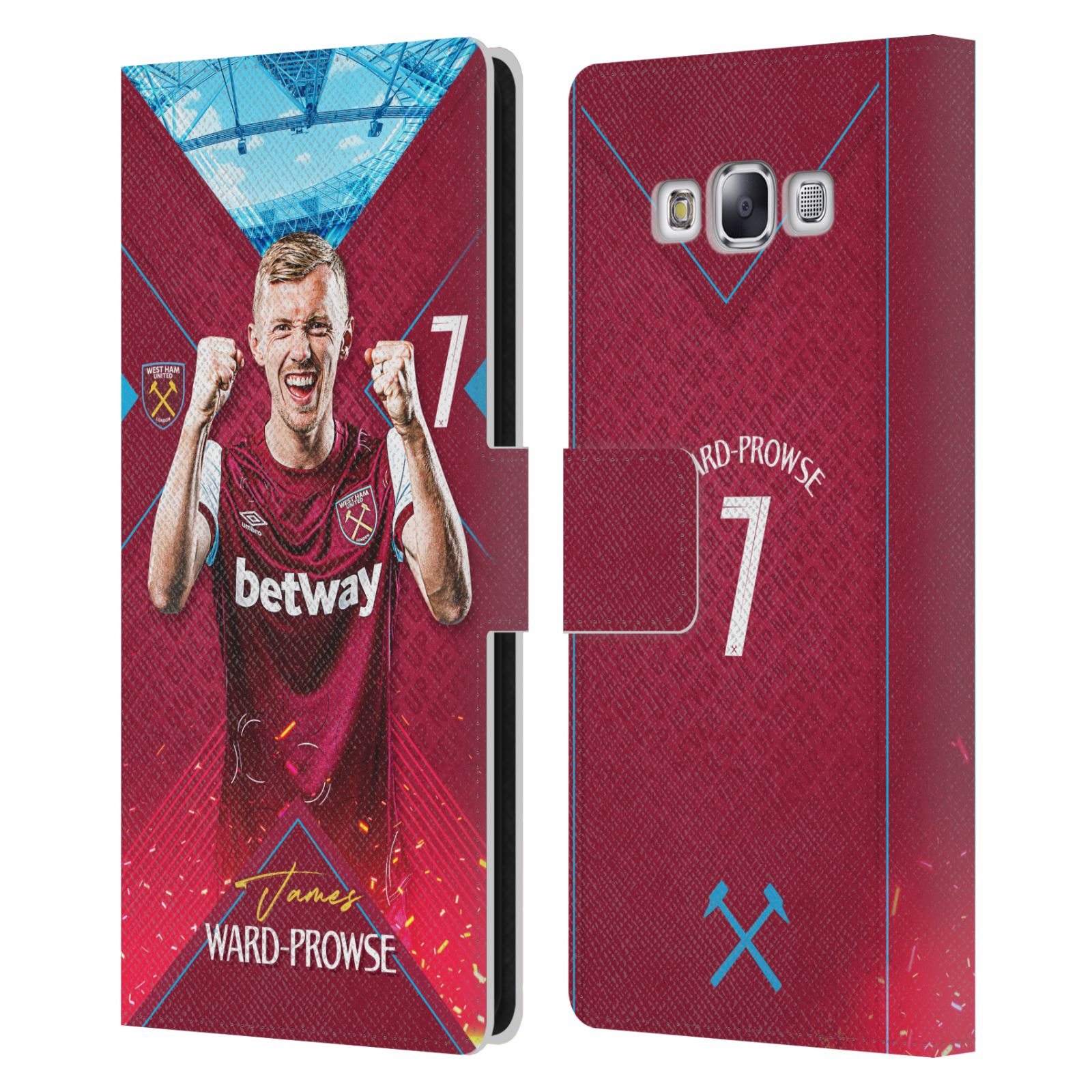 WEST HAM UNITED FC 2023/24 FIRST TEAM LEATHER BOOK CASE FOR SAMSUNG PHONES 3 - Picture 7 of 11