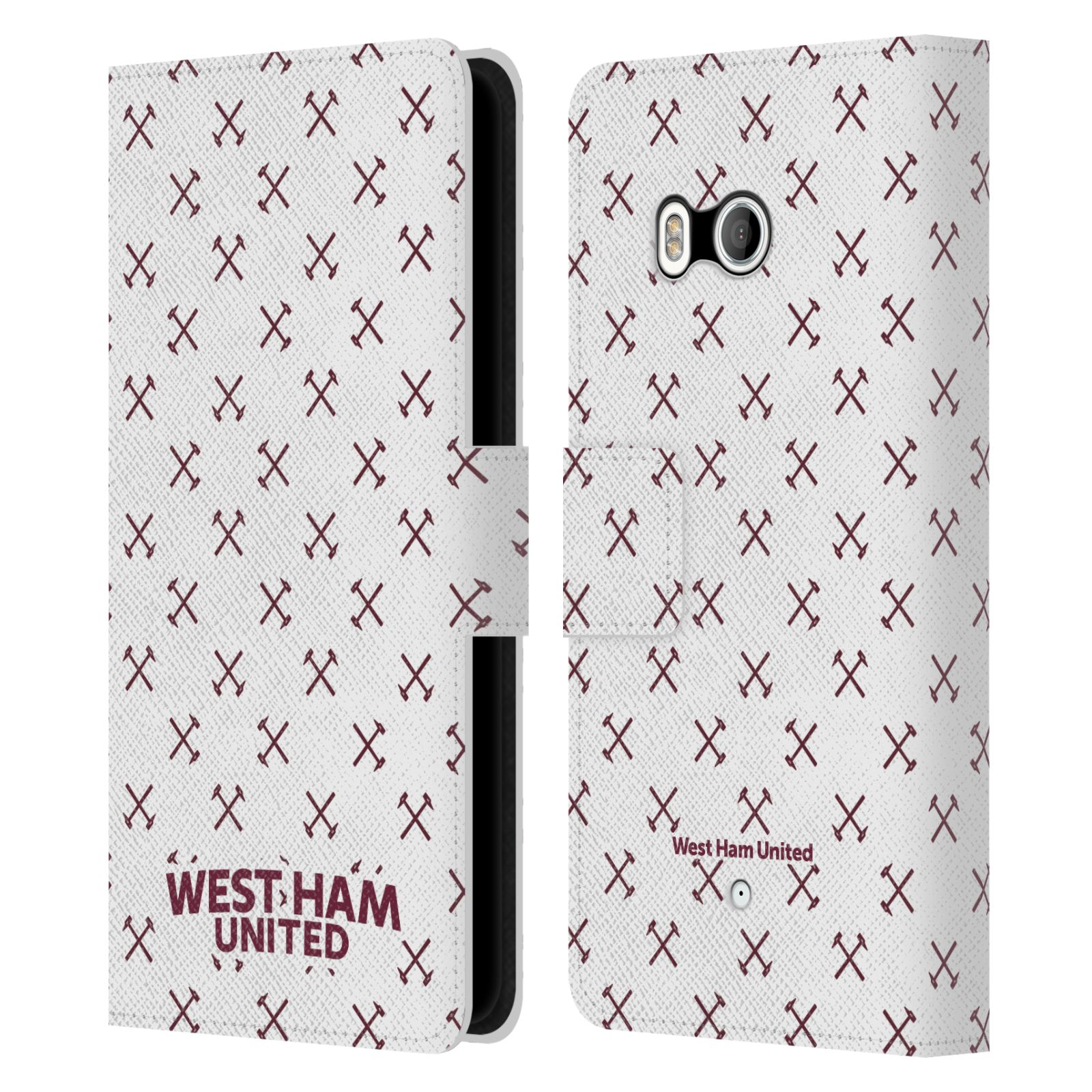 OFFICIAL WEST HAM UNITED FC HAMMER MARQUE LEATHER BOOK CASE FOR HTC PHONES 1 - Picture 7 of 7