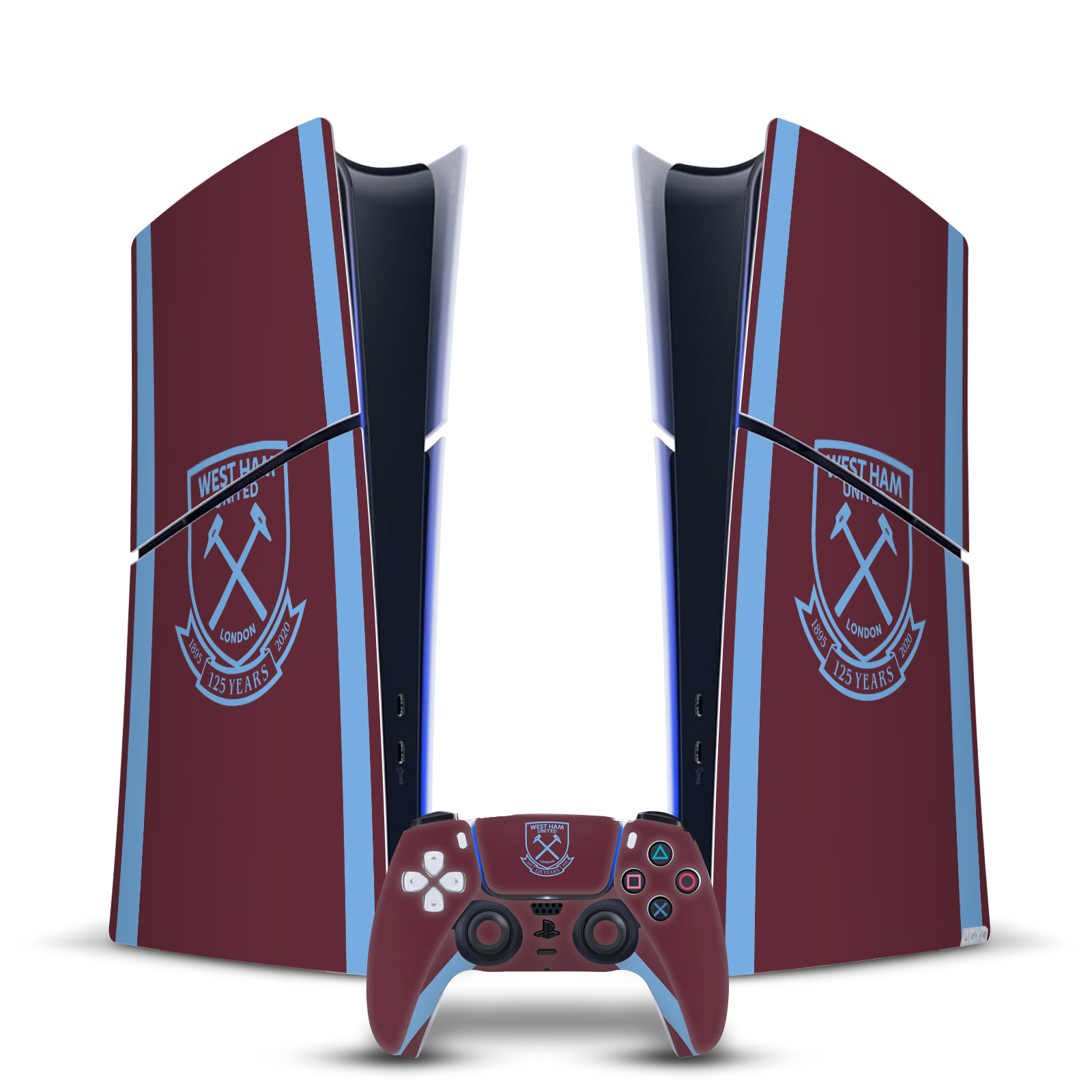 WEST HAM UNITED FC 2020/21 HOME KIT VINYL SKIN DECAL FOR PS5 SLIM DIGITAL BUNDLE