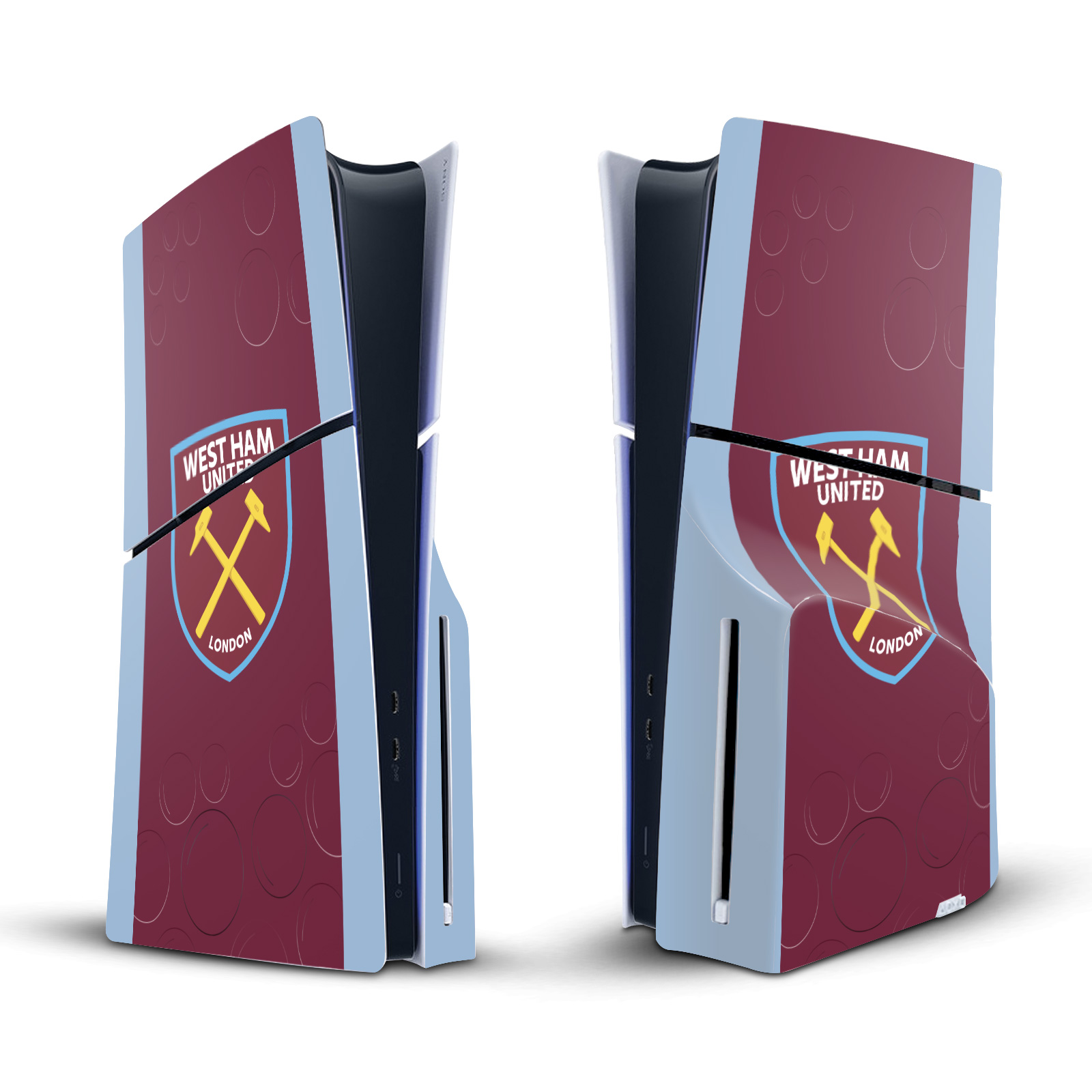 WEST HAM UNITED FC 2023/24 CREST KIT VINYL SKIN FOR SONY PS5 SLIM DISC CONSOLE