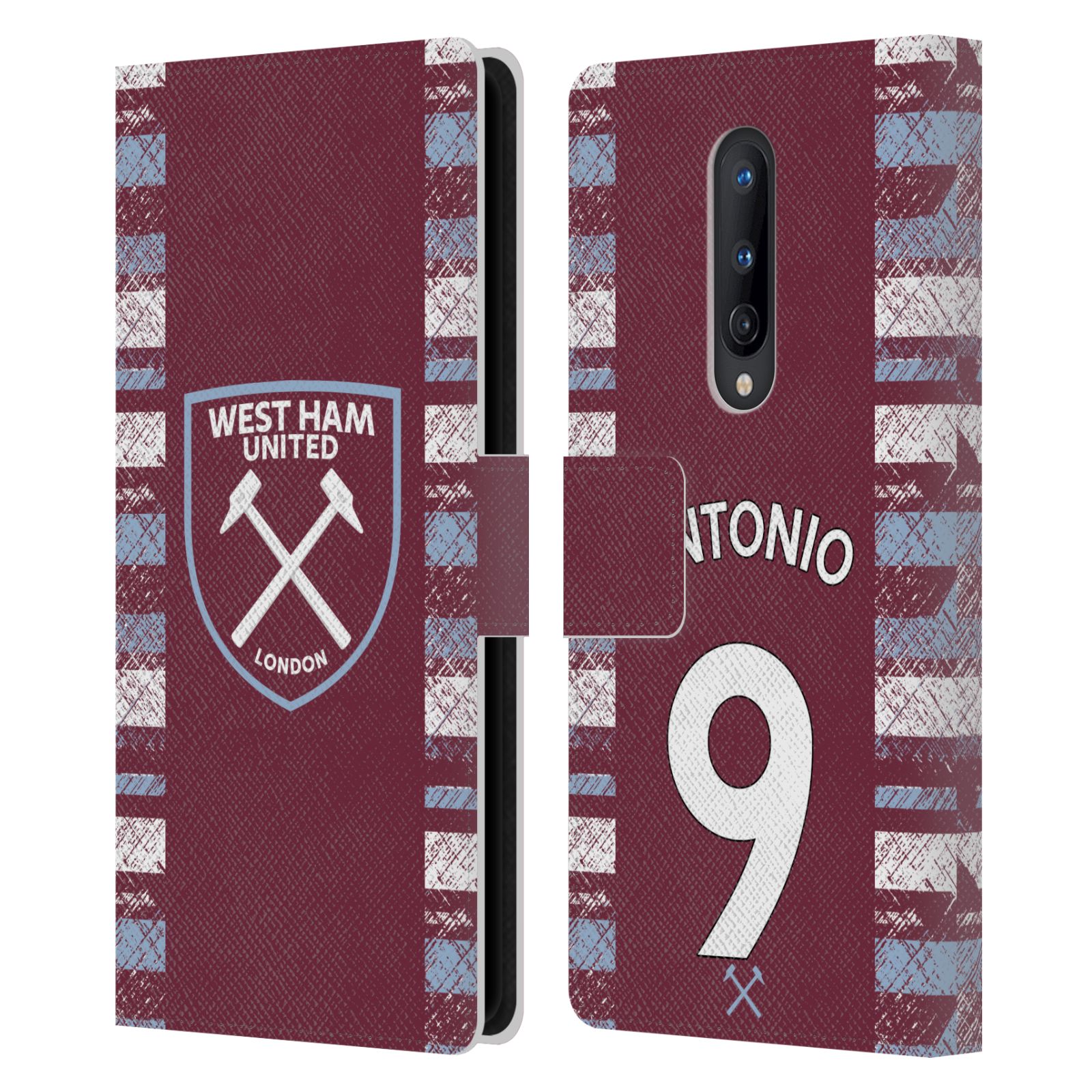 WEST HAM UNITED FC 2022/23 PLAYERS HOME KIT LEATHER BOOK CASE FOR ONEPLUS PHONES - Picture 10 of 12