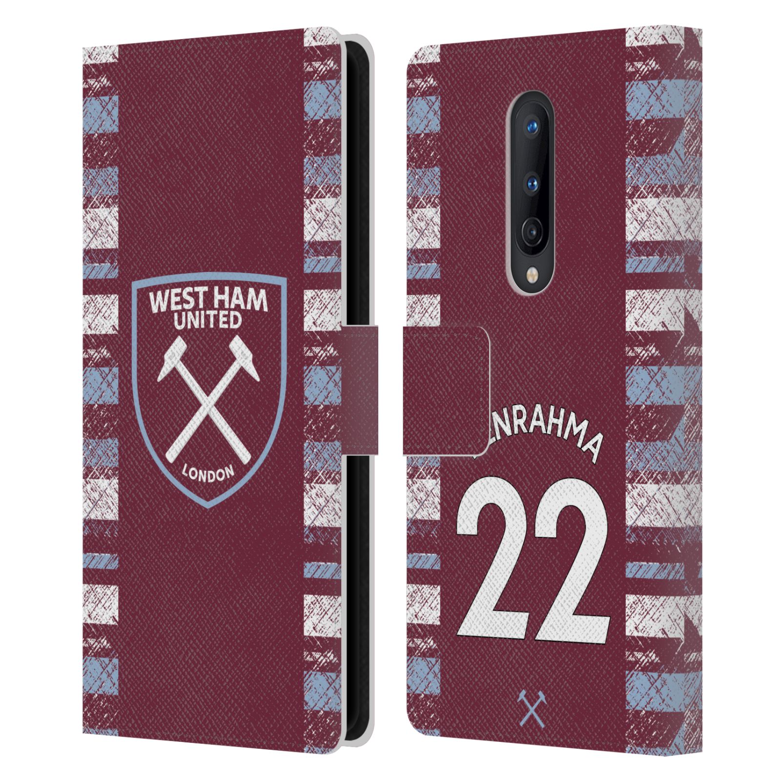WEST HAM UNITED FC 2022/23 PLAYERS HOME KIT LEATHER BOOK CASE FOR ONEPLUS PHONES - Picture 11 of 12