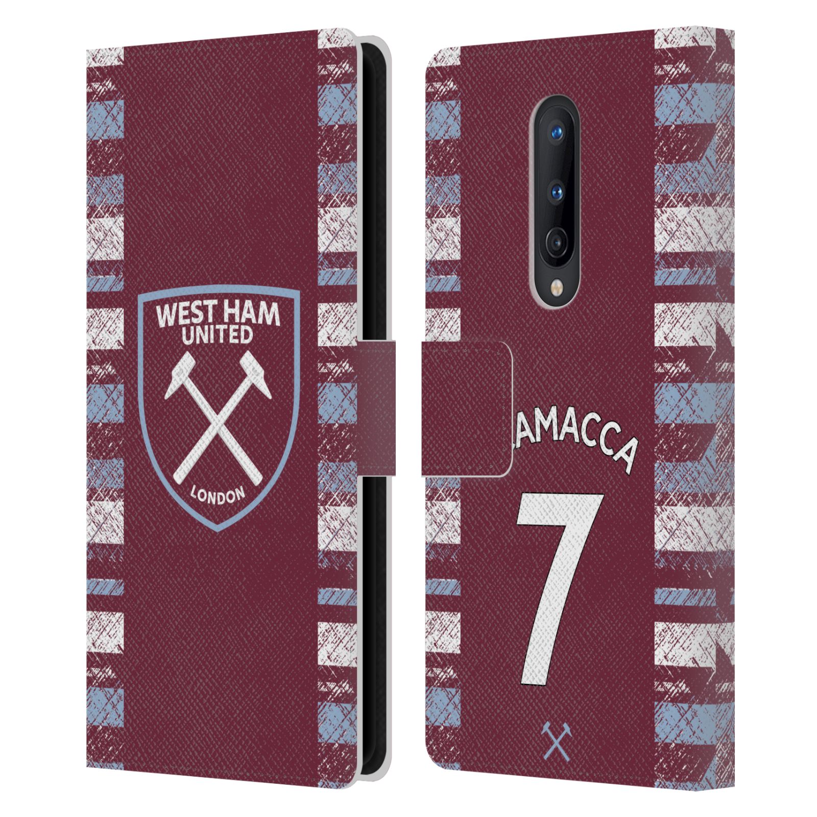 WEST HAM UNITED FC 2022/23 PLAYERS HOME KIT LEATHER BOOK CASE FOR ONEPLUS PHONES - Picture 8 of 12