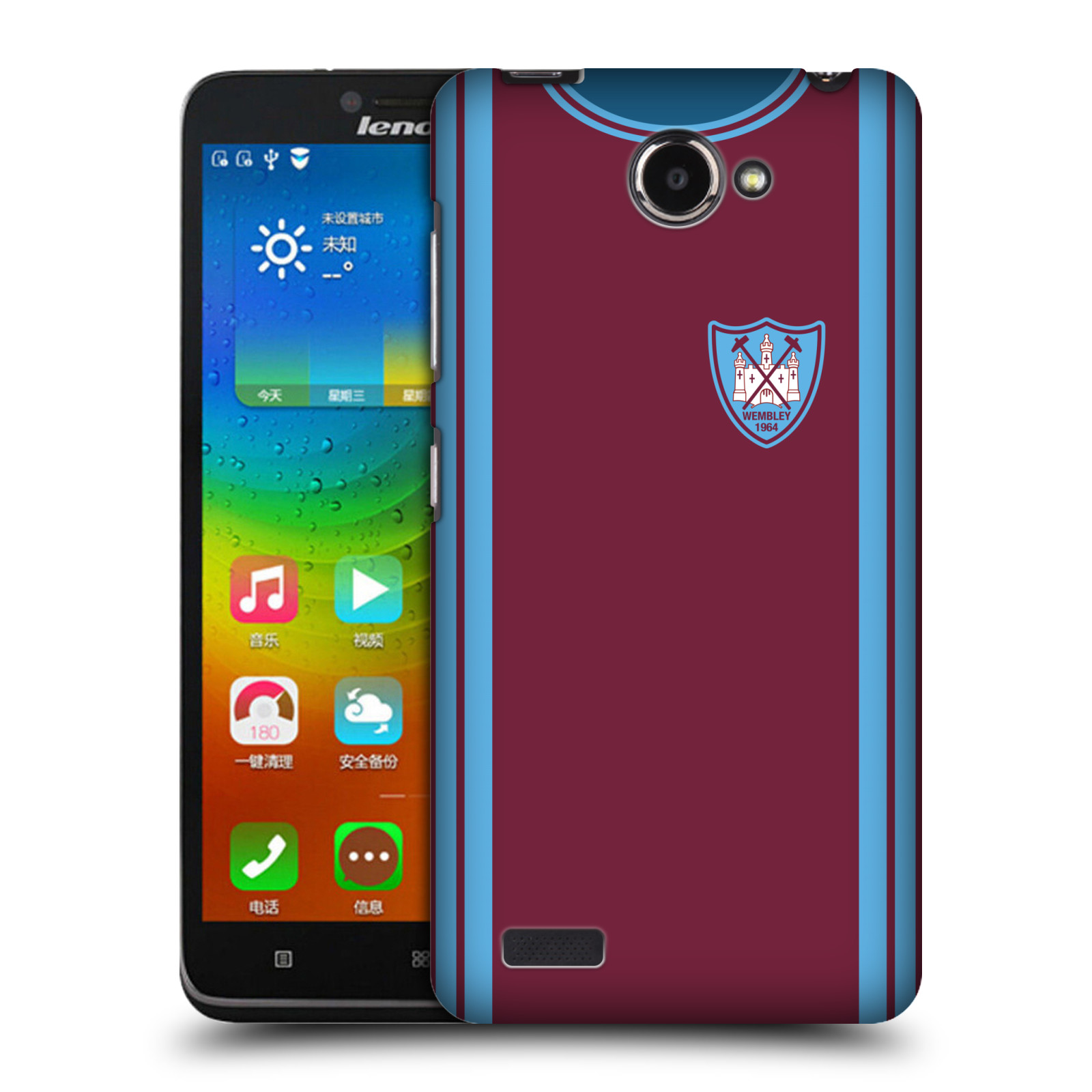 OFFICIAL WEST HAM UNITED FC RETRO KITS BACK CASE FOR LENOVO PHONES - 第 8/12 張圖片