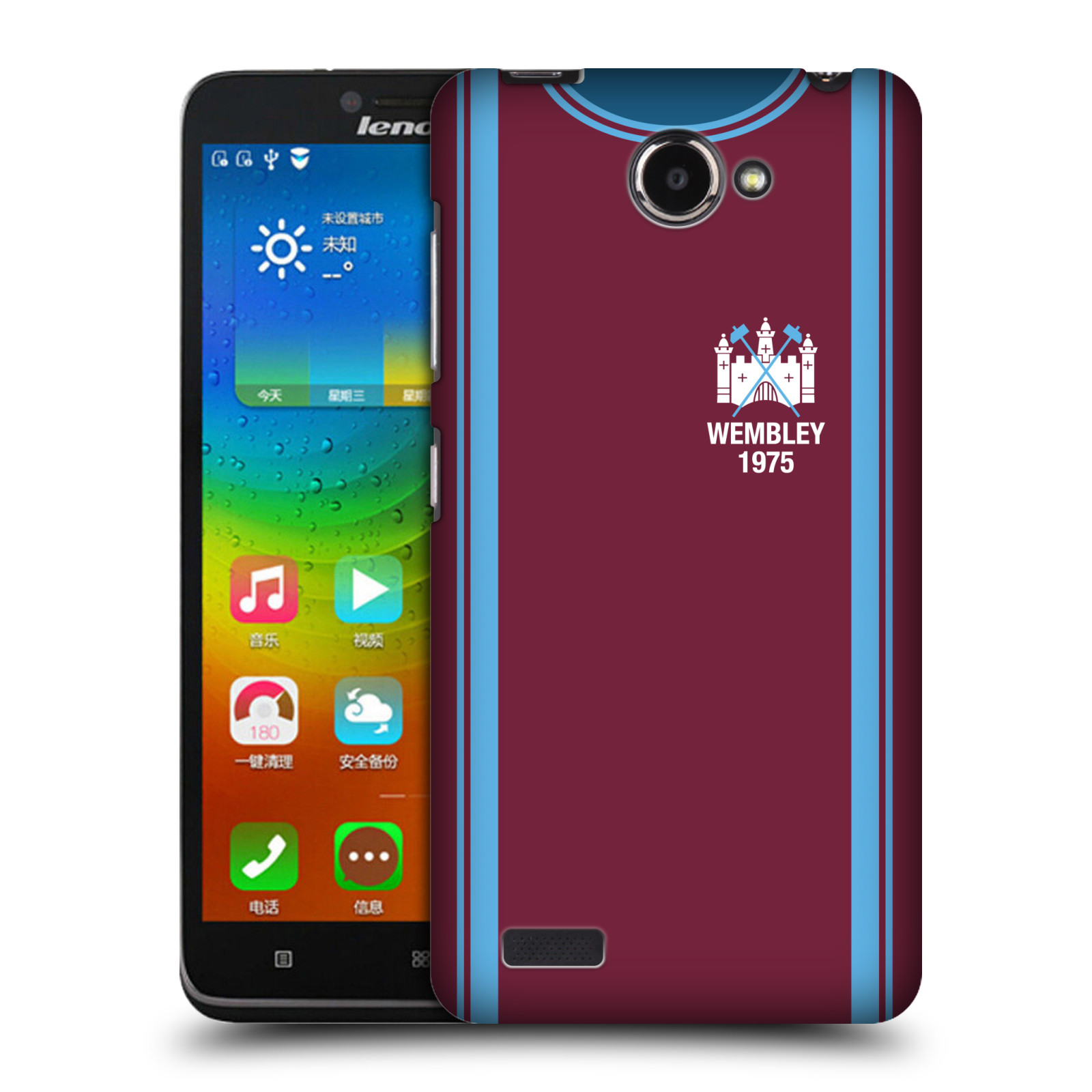 OFFICIAL WEST HAM UNITED FC RETRO KITS BACK CASE FOR LENOVO PHONES - 第 9/12 張圖片