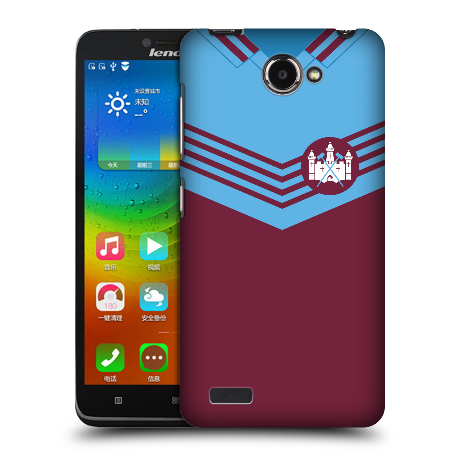 OFFICIAL WEST HAM UNITED FC RETRO KITS BACK CASE FOR LENOVO PHONES - 第 10/12 張圖片
