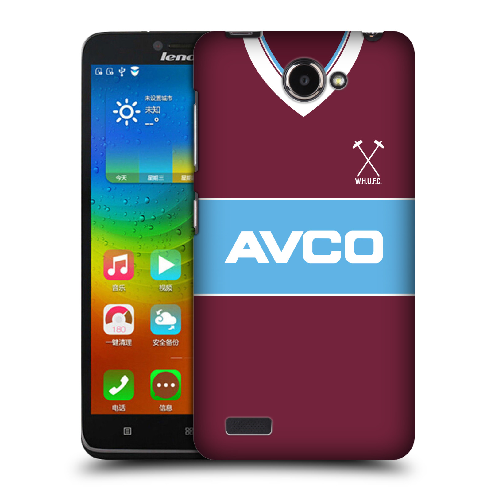 OFFICIAL WEST HAM UNITED FC RETRO KITS BACK CASE FOR LENOVO PHONES - 第 11/12 張圖片