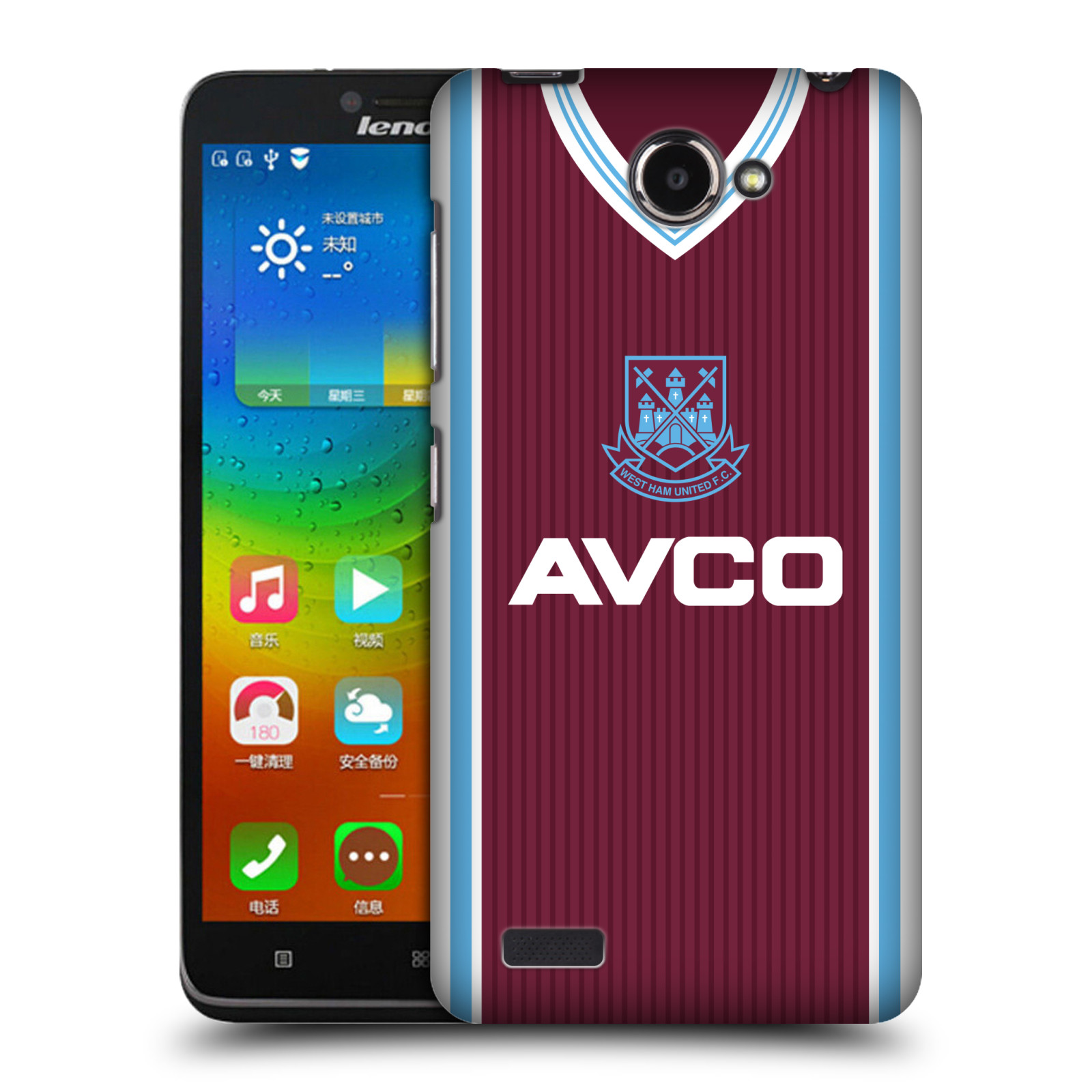 OFFICIAL WEST HAM UNITED FC RETRO KITS BACK CASE FOR LENOVO PHONES - 第 12/12 張圖片