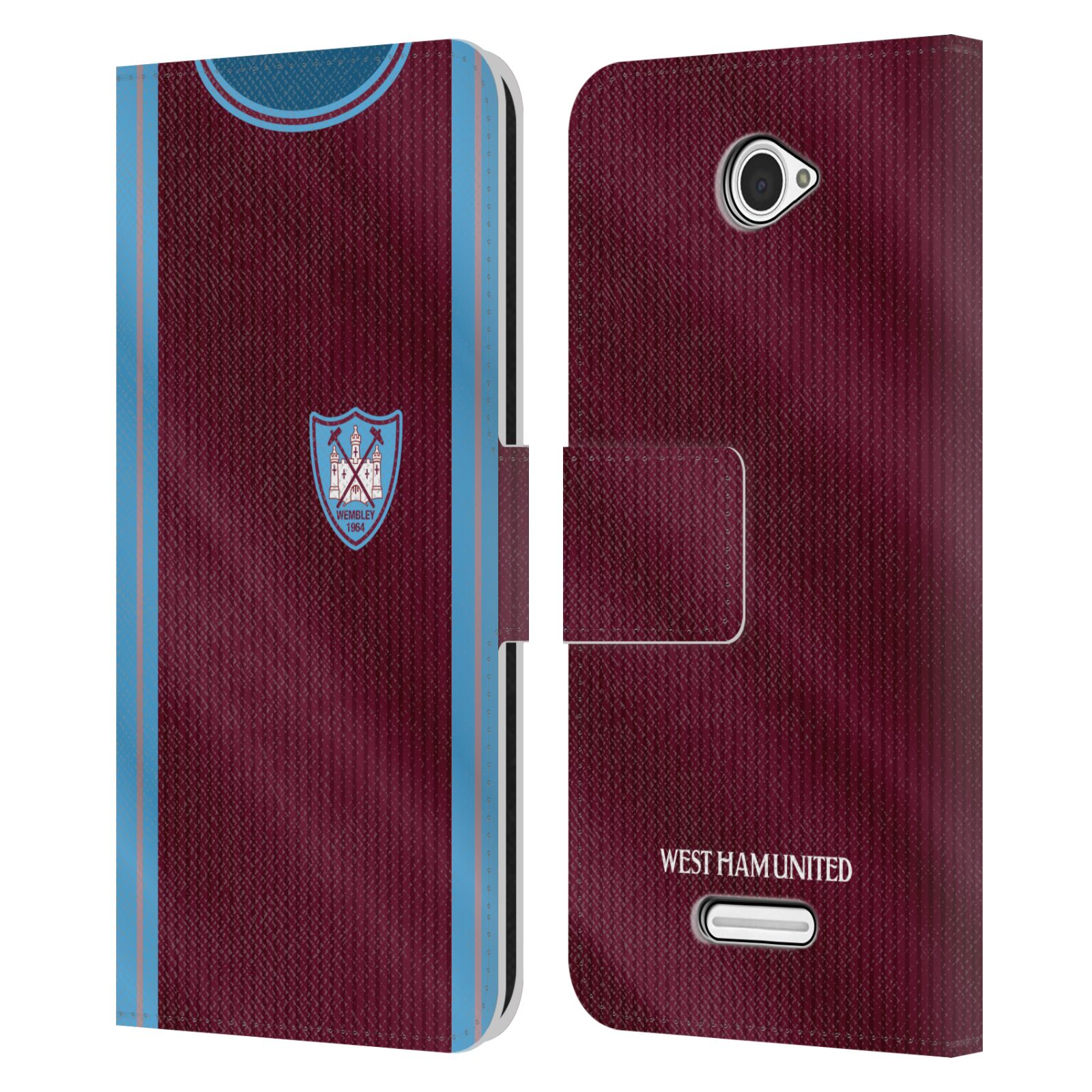 WEST HAM UNITED FC RETRO KITS LEATHER BOOK WALLET CASE COVER FOR SONY PHONES 2 - Picture 7 of 11