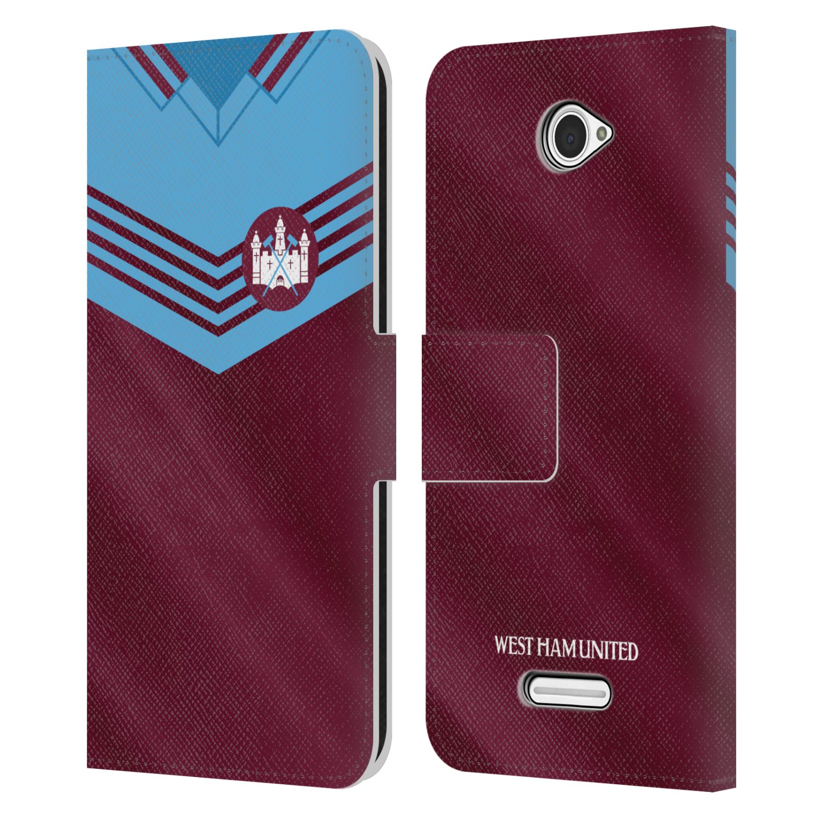 WEST HAM UNITED FC RETRO KITS LEATHER BOOK WALLET CASE COVER FOR SONY PHONES 2 - Picture 9 of 11