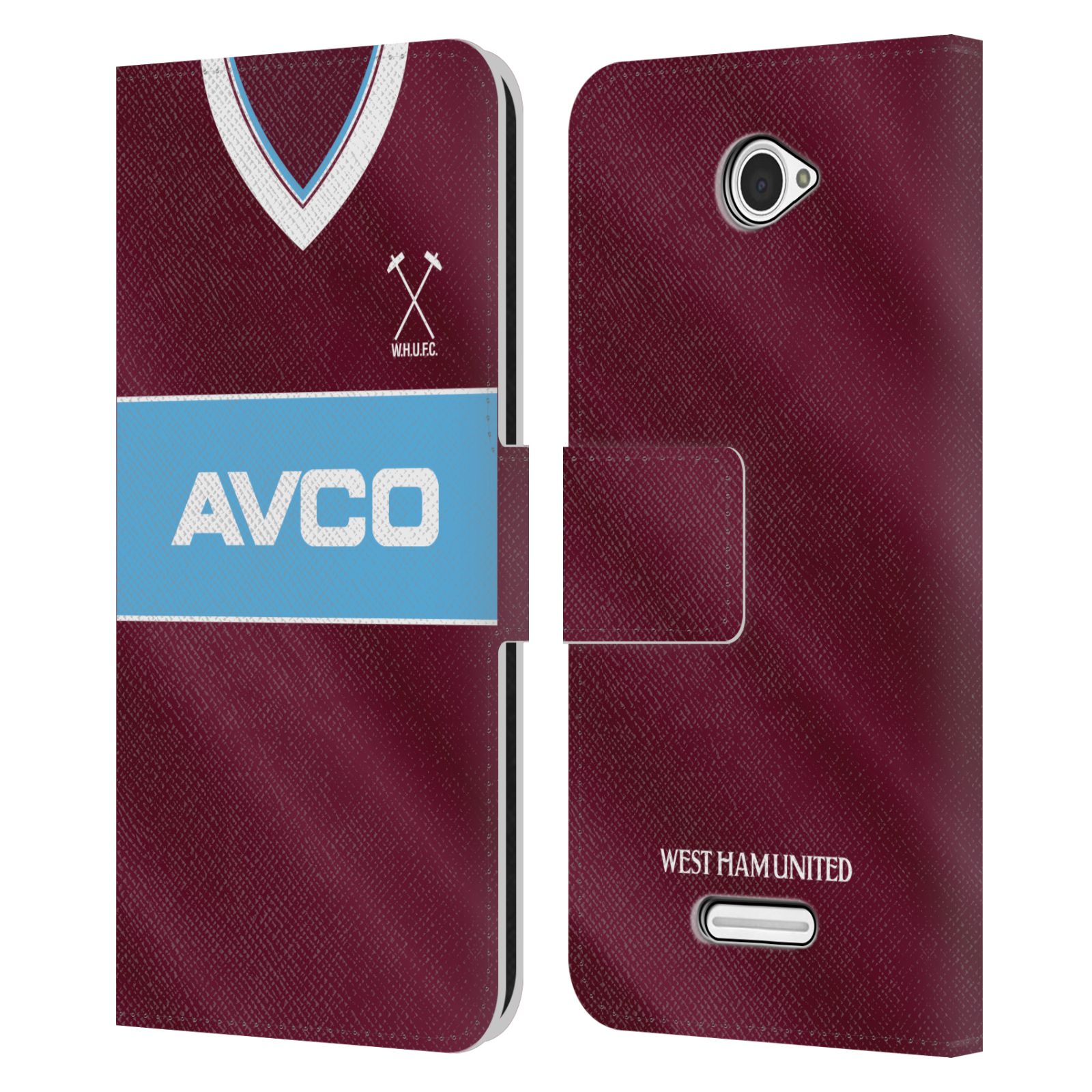 WEST HAM UNITED FC RETRO KITS LEATHER BOOK WALLET CASE COVER FOR SONY PHONES 2 - Picture 10 of 11
