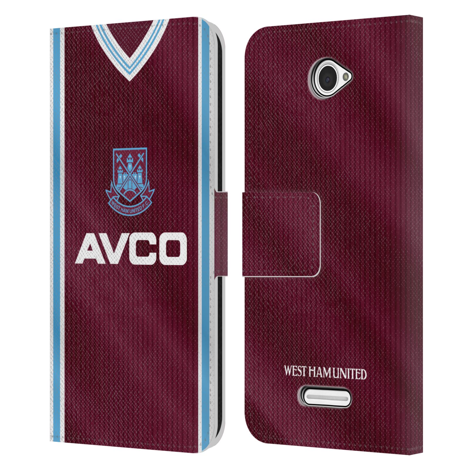WEST HAM UNITED FC RETRO KITS LEATHER BOOK WALLET CASE COVER FOR SONY PHONES 2 - Picture 11 of 11