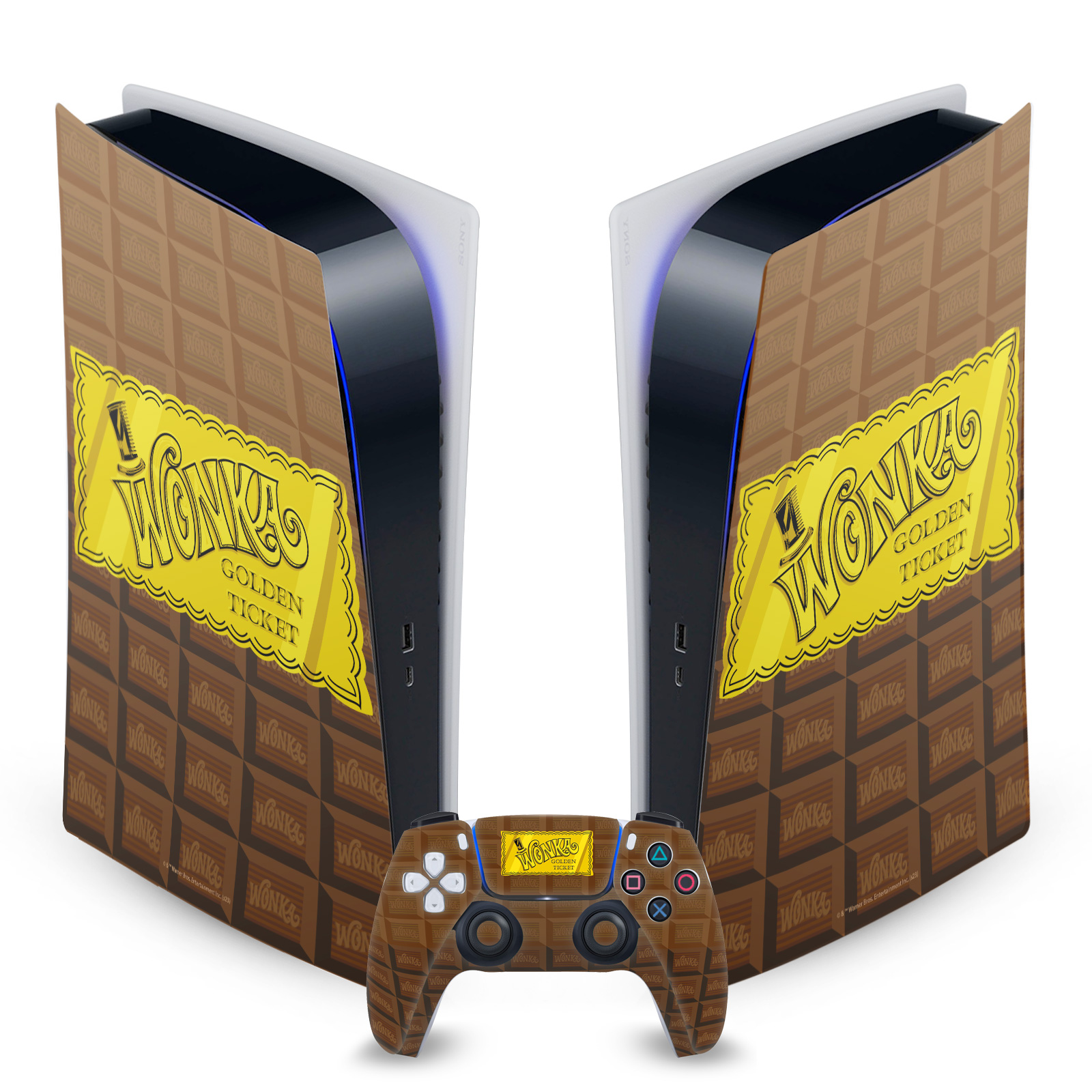 WILLY WONKA AND CHOCOLATE FACTORY GRAPHICS SKIN SONY PS5 DIGITAL EDITION BUNDLE