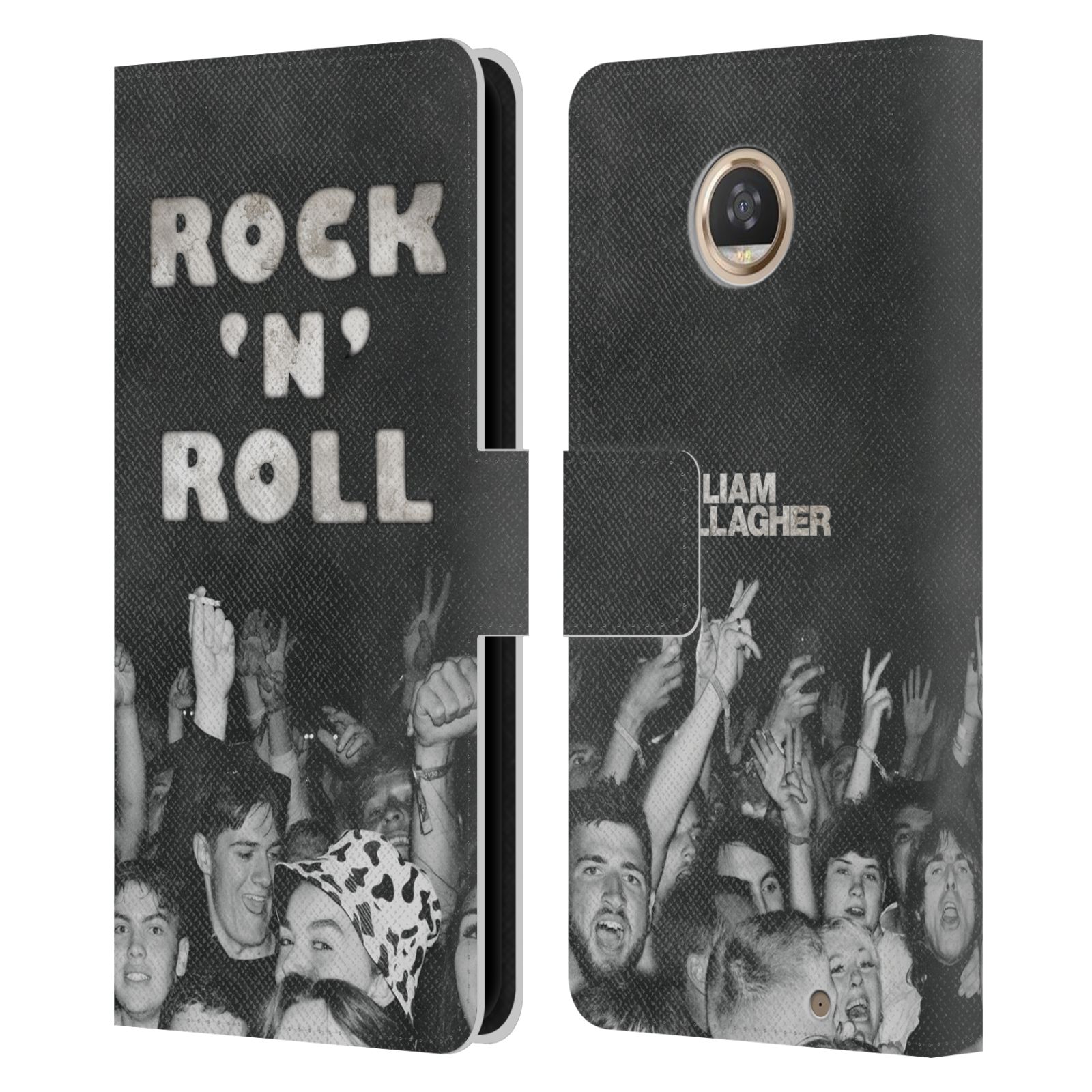 OFFICIAL LIAM GALLAGHER GRAPHICS LEATHER BOOK CASE FOR MOTOROLA PHONES