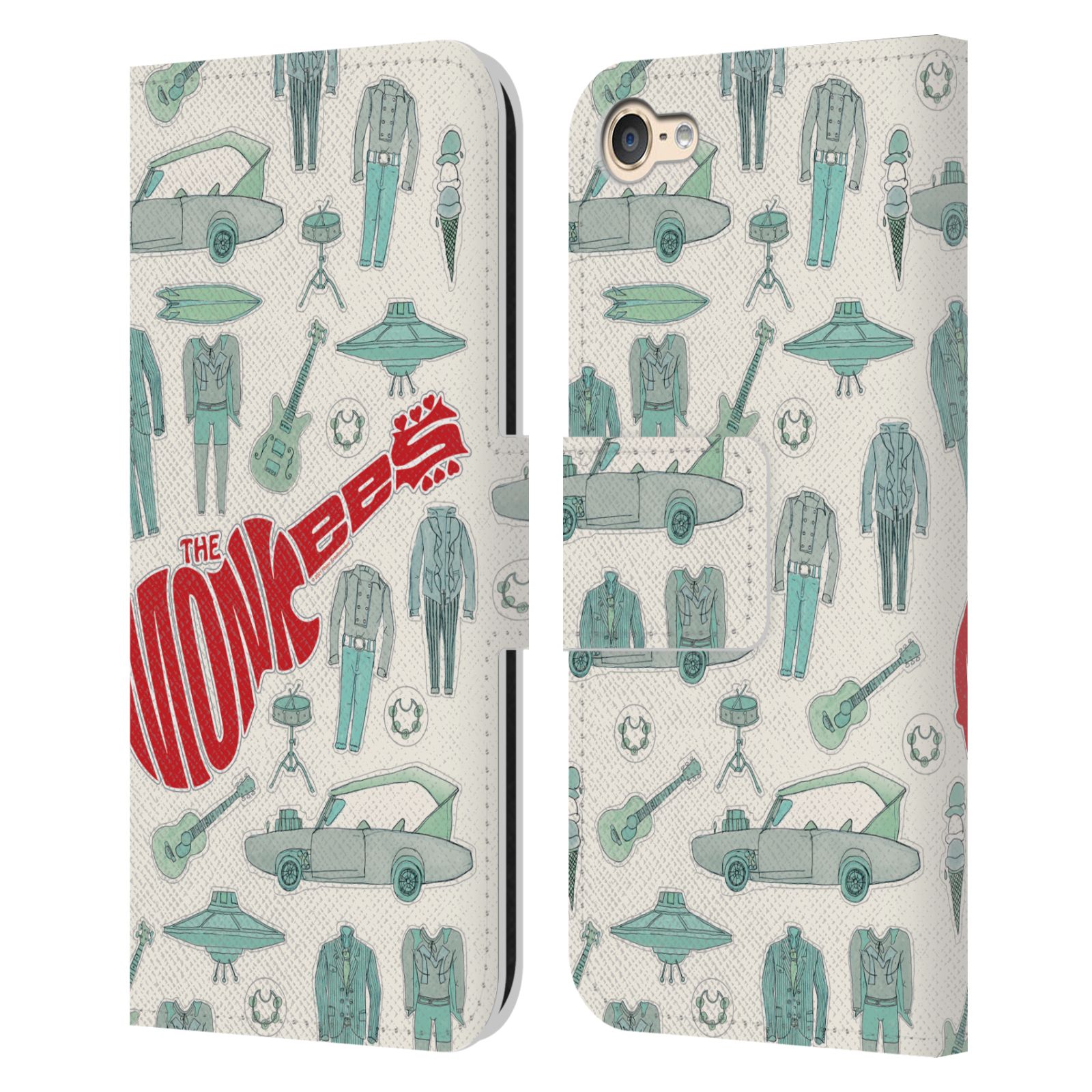 OFFICIAL THE MONKEES GRAPHICS LEATHER BOOK CASE FOR APPLE iPOD TOUCH MP3 - Picture 10 of 12