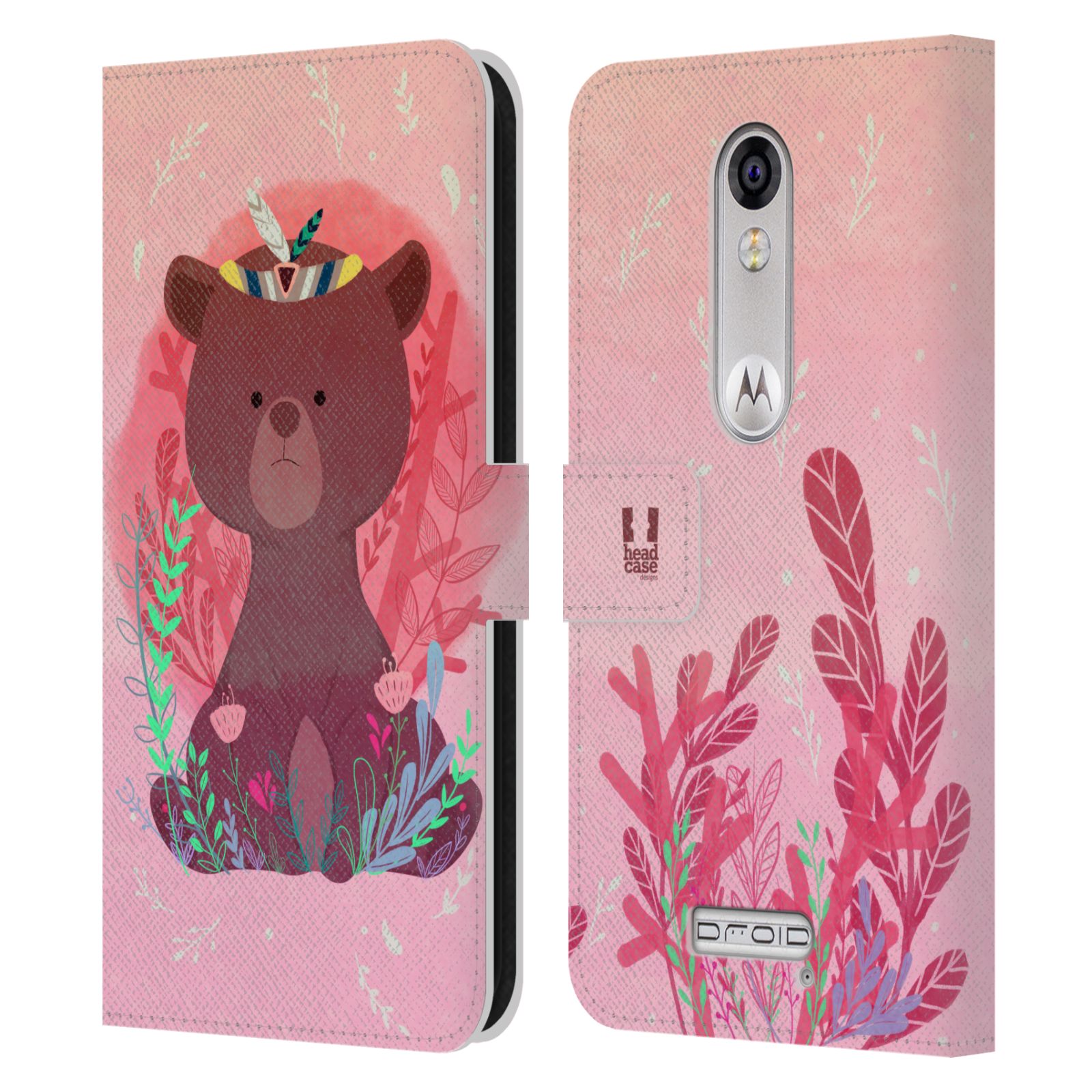 HEAD CASE DESIGNS WOODLAND ANIMALS LEATHER BOOK CASE FOR MOTOROLA PHONES 2 - Picture 7 of 10