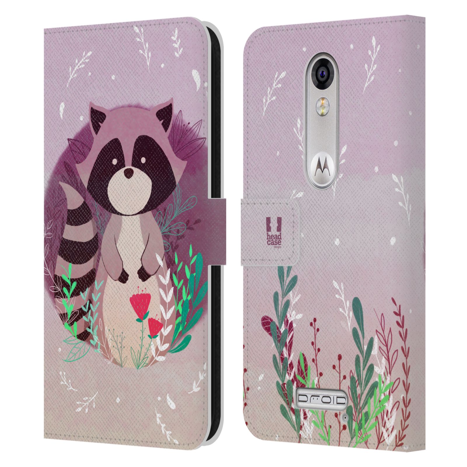 HEAD CASE DESIGNS WOODLAND ANIMALS LEATHER BOOK CASE FOR MOTOROLA PHONES 2 - Picture 10 of 10