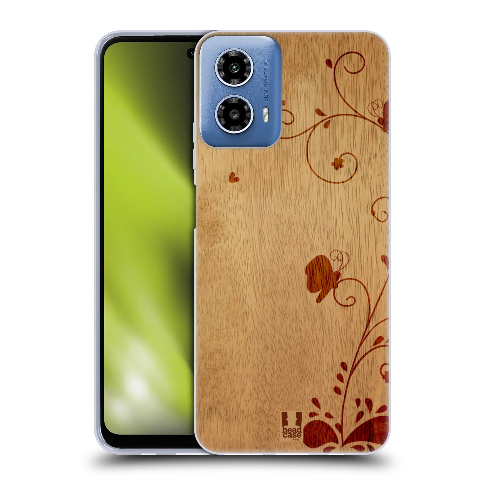 Silikonové pouzdro na mobil Motorola Moto G34 5G - Head Case - WOODART SWIRL (Silikonový kryt, obal, pouzdro na mobilní telefon Motorola Moto G34 5G s motivem WOODART SWIRL)