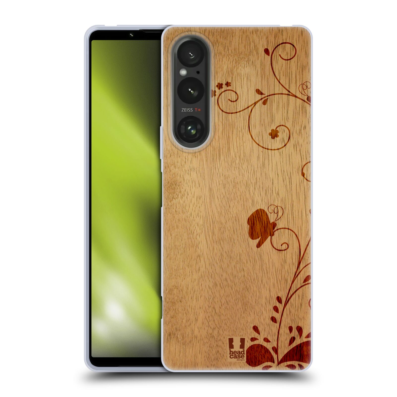 Silikonové pouzdro - Sony Xperia 1 V - Head Case - WOODART SWIRL (Silikonový kryt, obal, pouzdro na mobilní telefon Sony Xperia 1 V s motivem WOODART SWIRL)