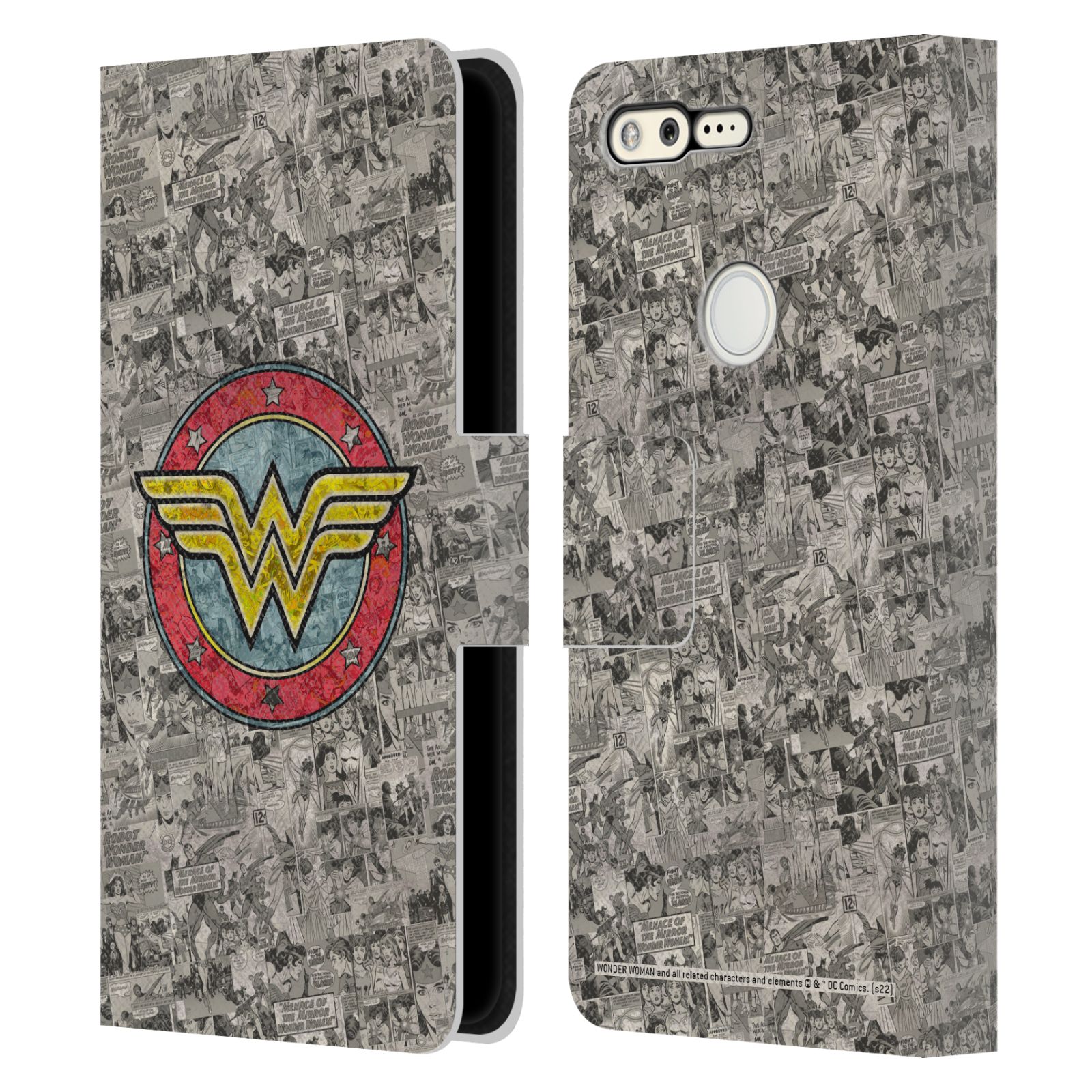 OFFICIAL WONDER WOMAN DC COMICS VINTAGE ART LEATHER BOOK CASE FOR GOOGLE PHONES - Picture 7 of 11