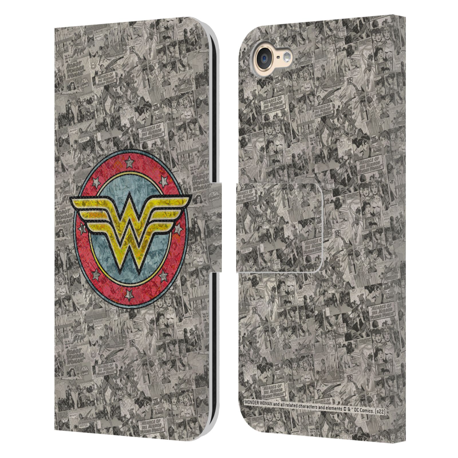 WONDER WOMAN DC COMICS VINTAGE ART LEATHER BOOK CASE FOR APPLE iPOD TOUCH MP3 - Picture 7 of 11