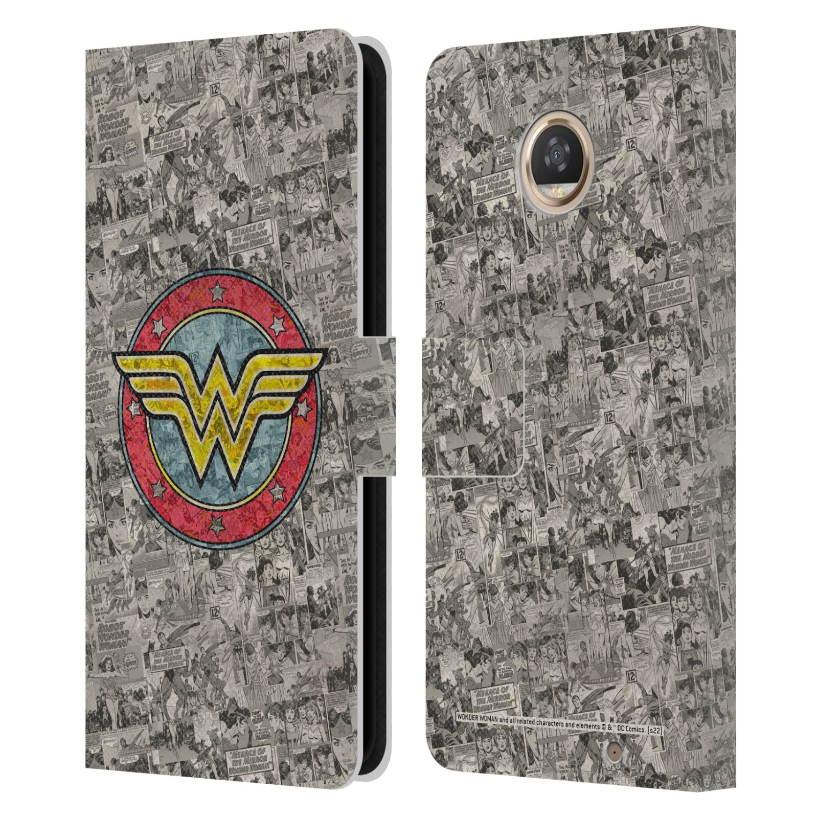 WONDER WOMAN DC COMICS VINTAGE KUNST LEDER BUCH GELDBÖRSE HÜLLE FÜR MOTOROLA HANDYS - Bild 7 von 11