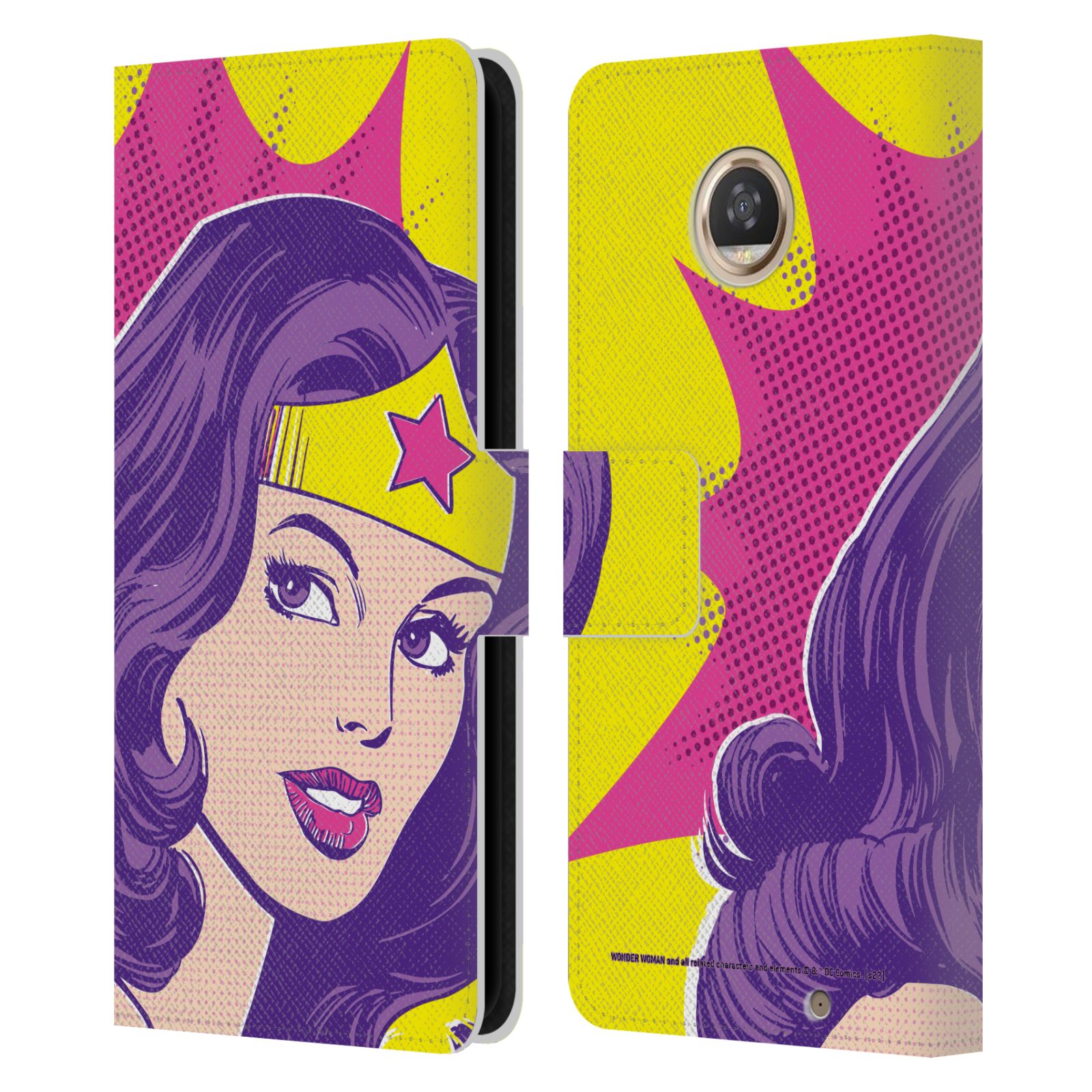 WONDER WOMAN DC COMICS VINTAGE KUNST LEDER BUCH GELDBÖRSE HÜLLE FÜR MOTOROLA HANDYS - Bild 9 von 11