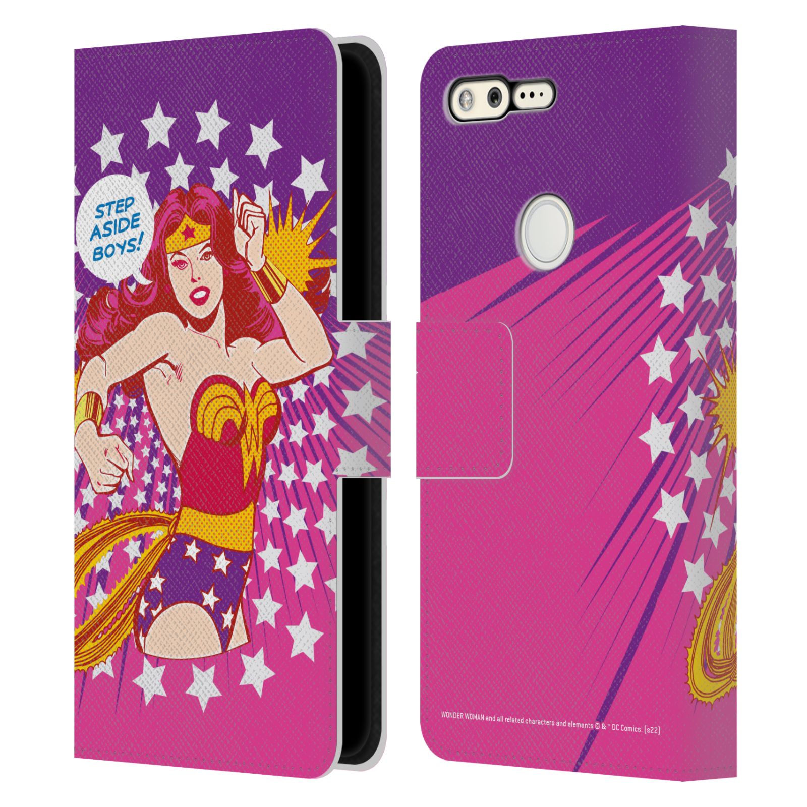 OFFICIAL WONDER WOMAN DC COMICS VINTAGE ART LEATHER BOOK CASE FOR GOOGLE PHONES - Picture 10 of 11