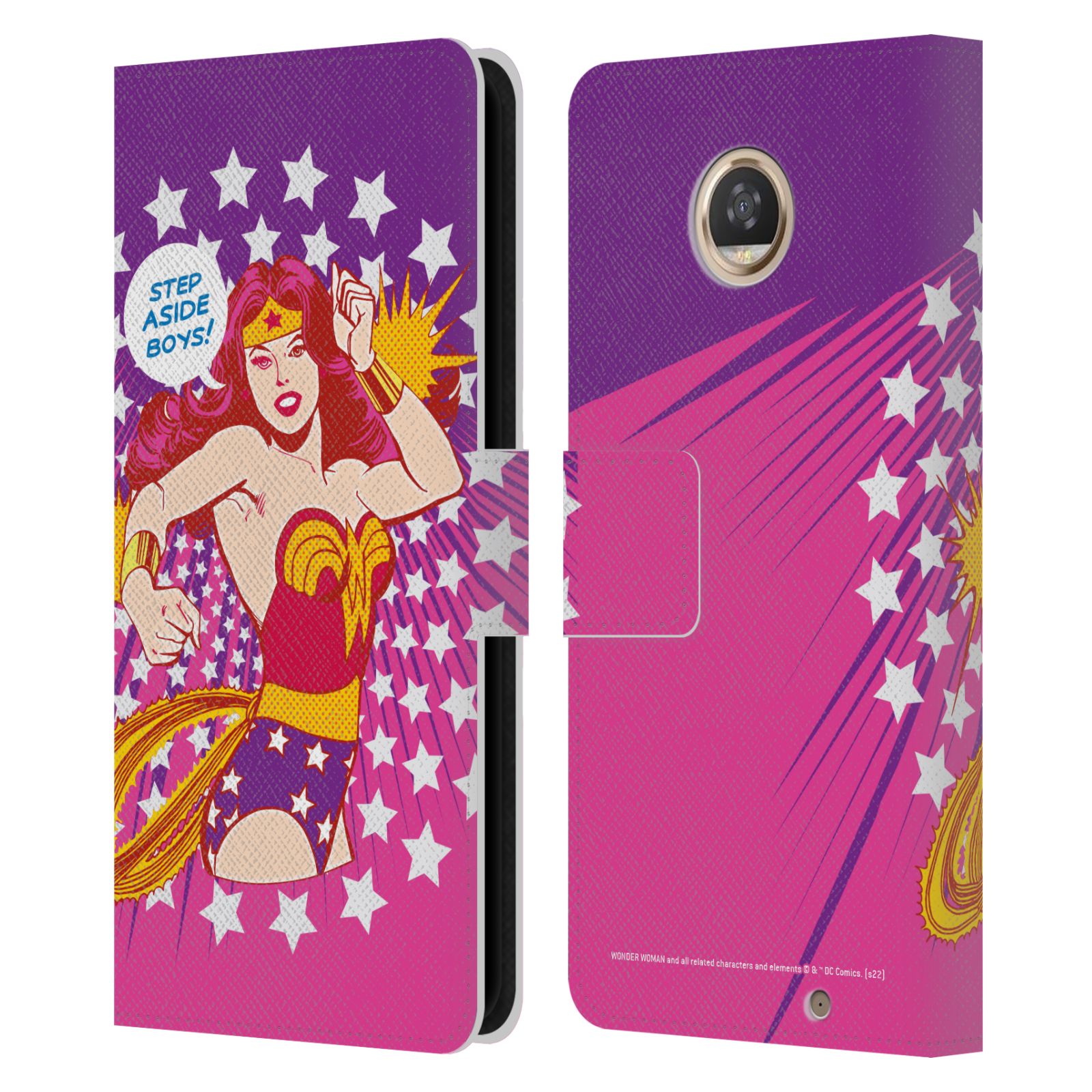 WONDER WOMAN DC COMICS VINTAGE KUNST LEDER BUCH GELDBÖRSE HÜLLE FÜR MOTOROLA HANDYS - Bild 10 von 11
