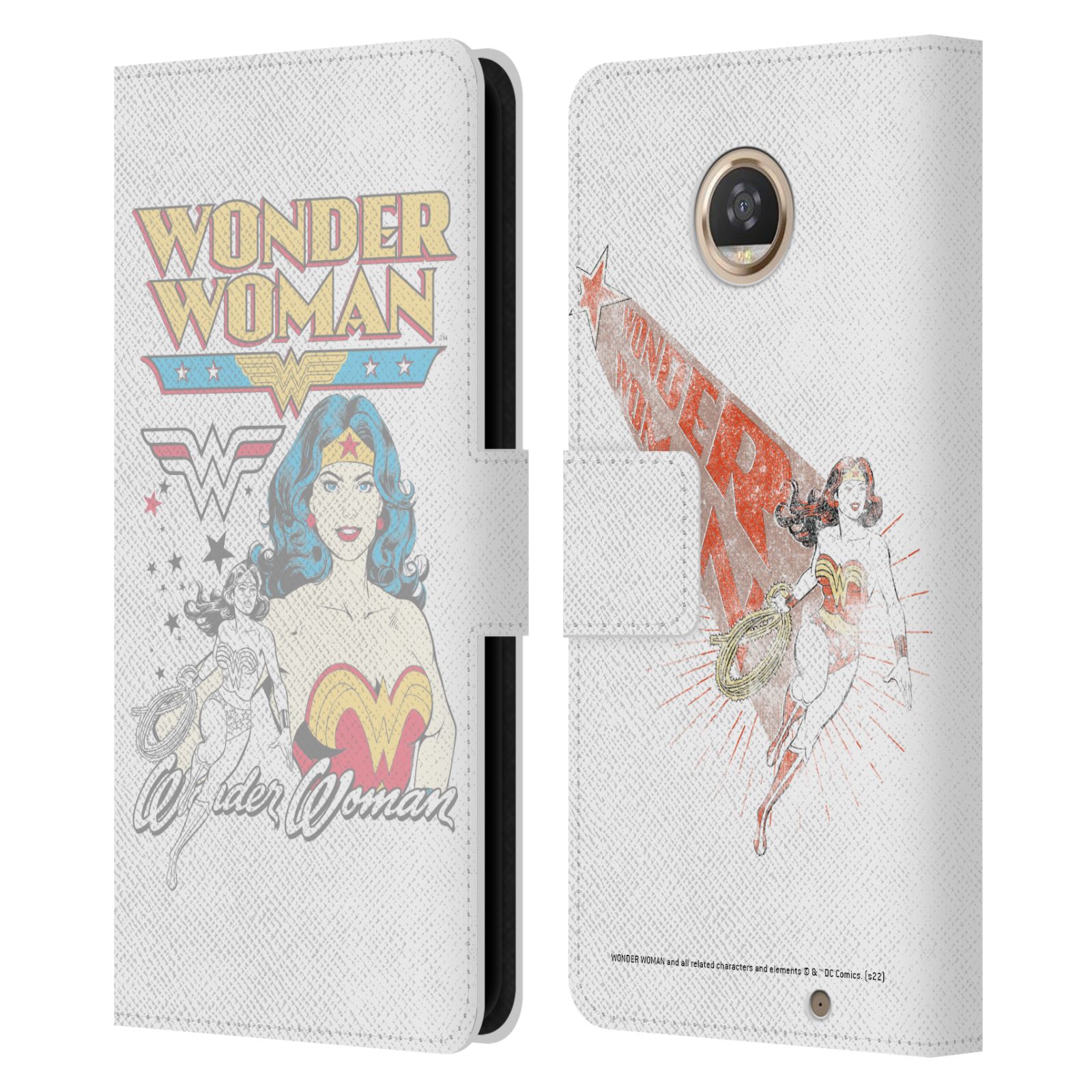 WONDER WOMAN DC COMICS VINTAGE KUNST LEDER BUCH GELDBÖRSE HÜLLE FÜR MOTOROLA HANDYS - Bild 11 von 11
