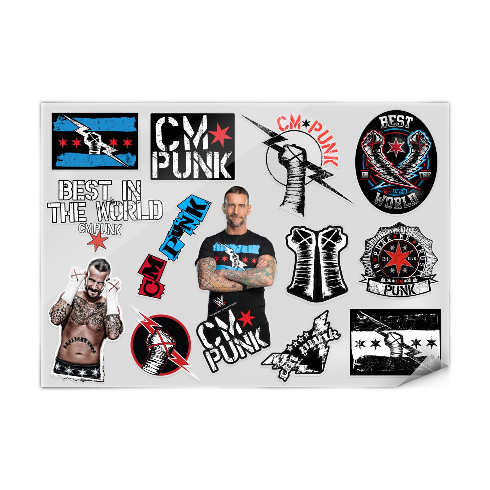WWE CM PUNK AUFKLEBER & SKIN DECALS FÜR LAPTOP SMARTPHONE GAMING NOTEBOOK - Bild 8 von 8