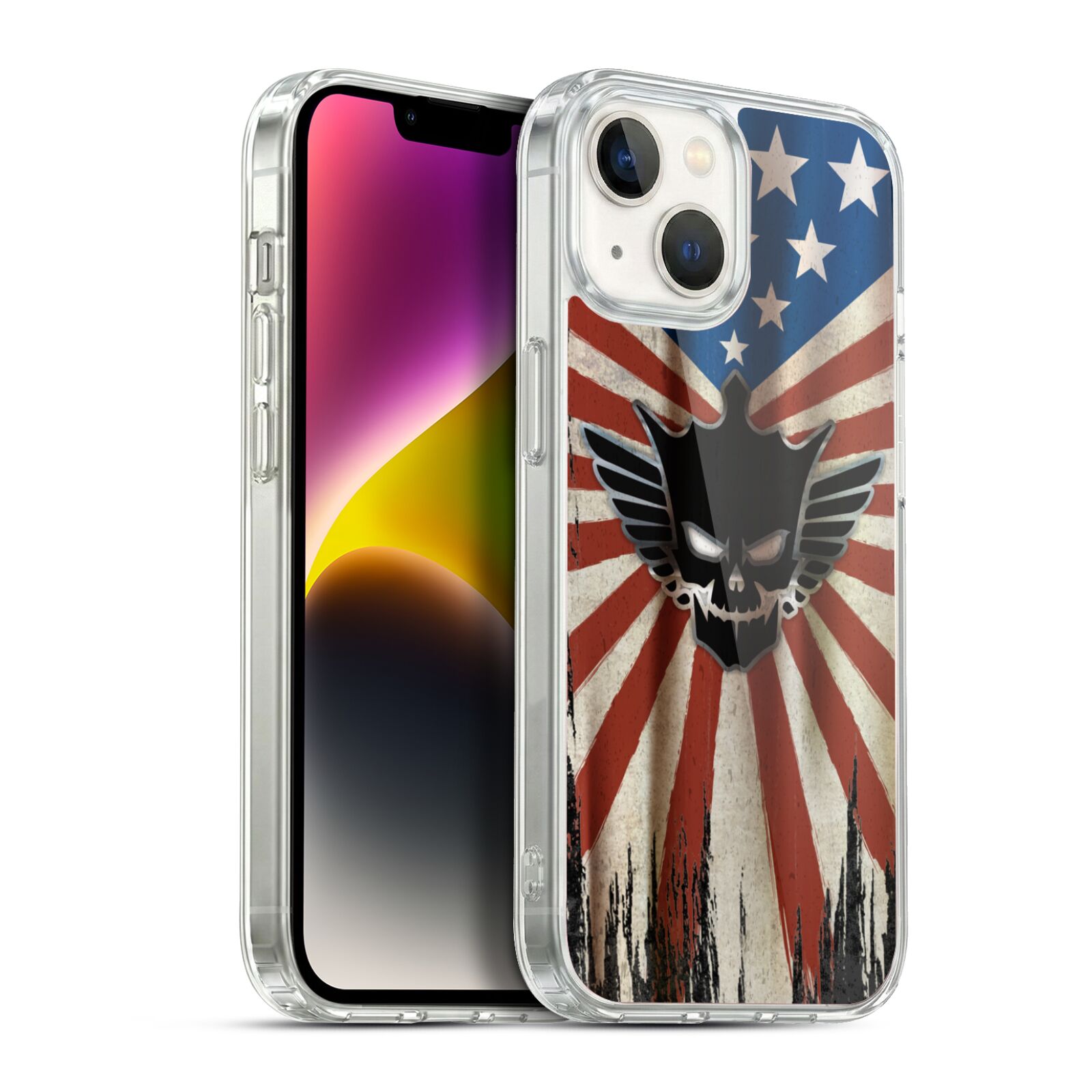 Distressed Flag Hybrid MagSafe Case for iPhone 14