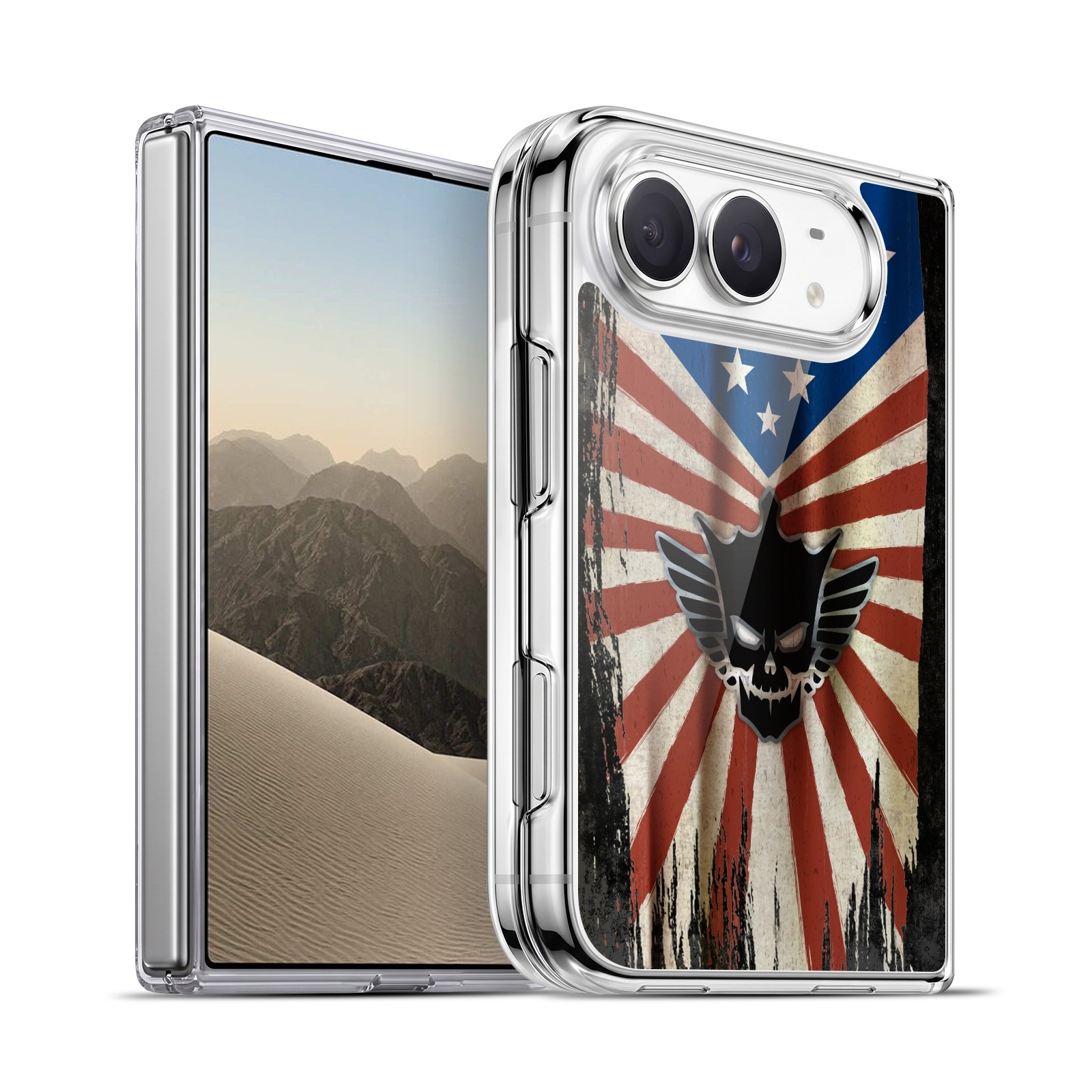 Distressed Flag Hybrid MagSafe Case for iPhone Duo