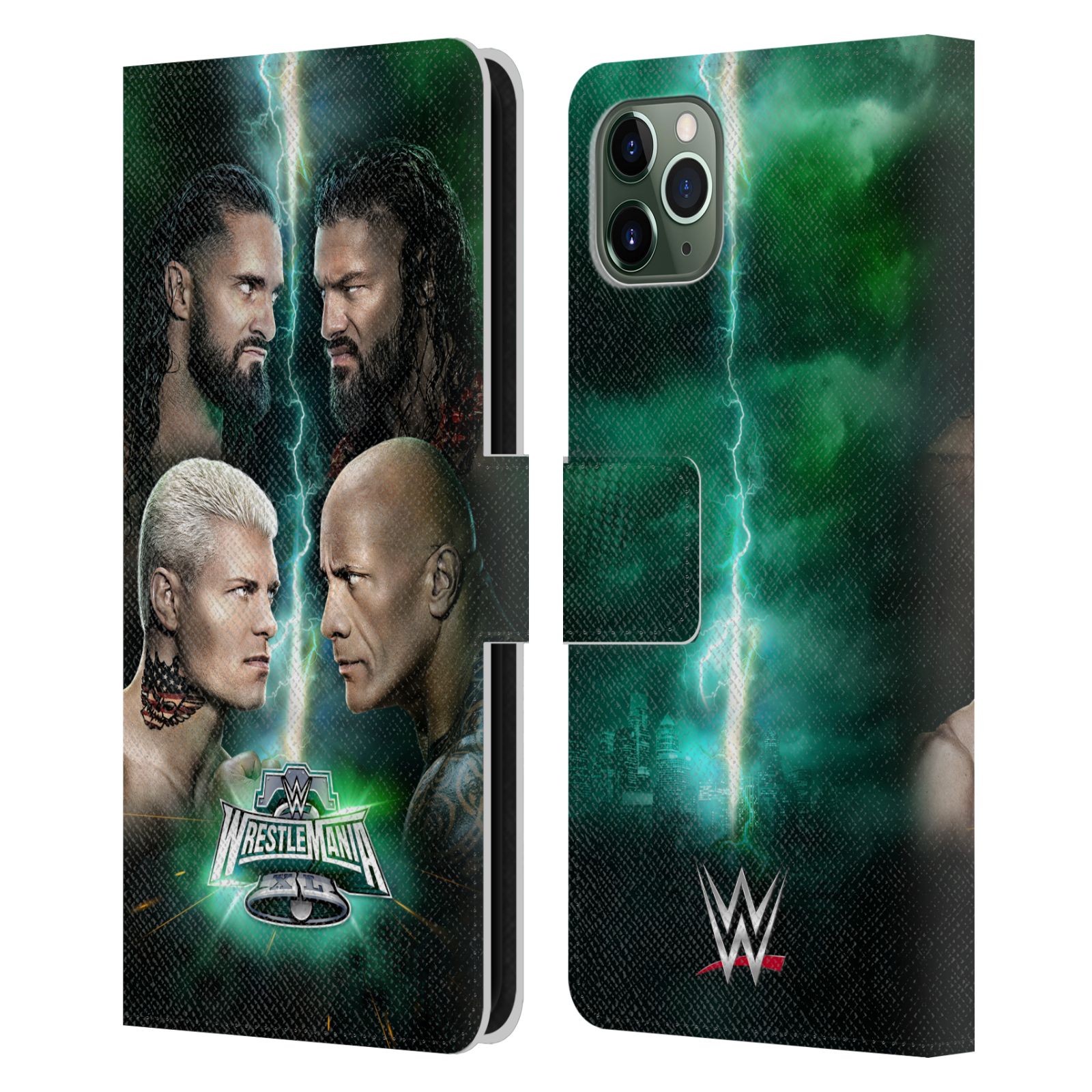 OFFICIAL WWE WRESTLEMANIA 40 LEATHER BOOK WALLET CASE FOR APPLE iPHONE PHONES