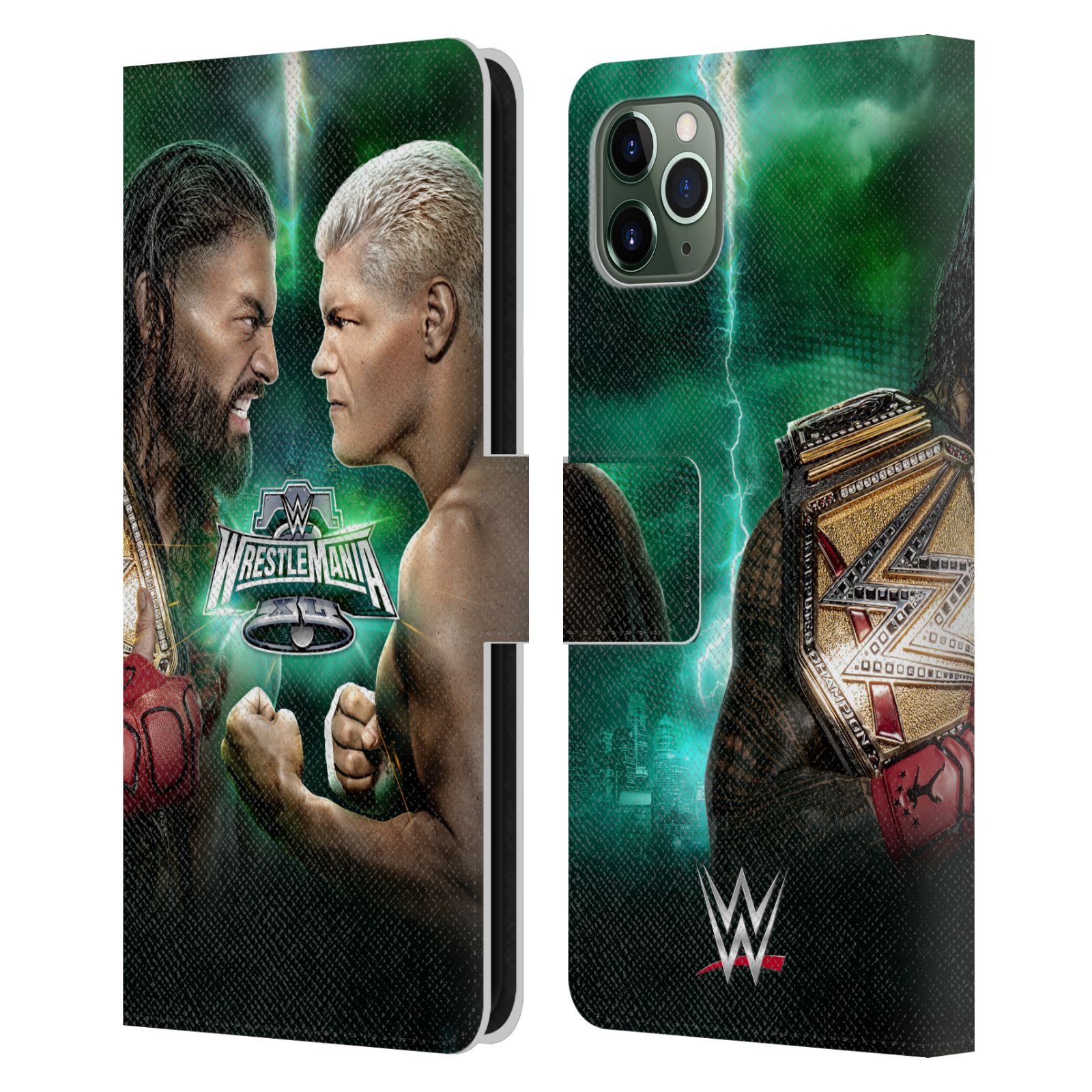 OFFICIAL WWE WRESTLEMANIA 40 LEATHER BOOK WALLET CASE FOR APPLE iPHONE PHONES