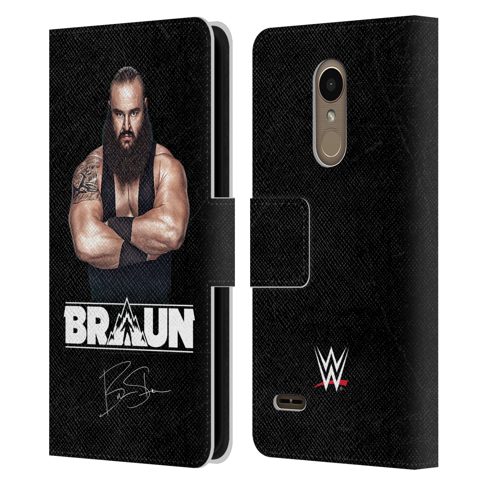 OFFICIAL WWE BRAUN STROWMAN LEATHER BOOK WALLET CASE COVER FOR LG PHONES 1 - Picture 7 of 7