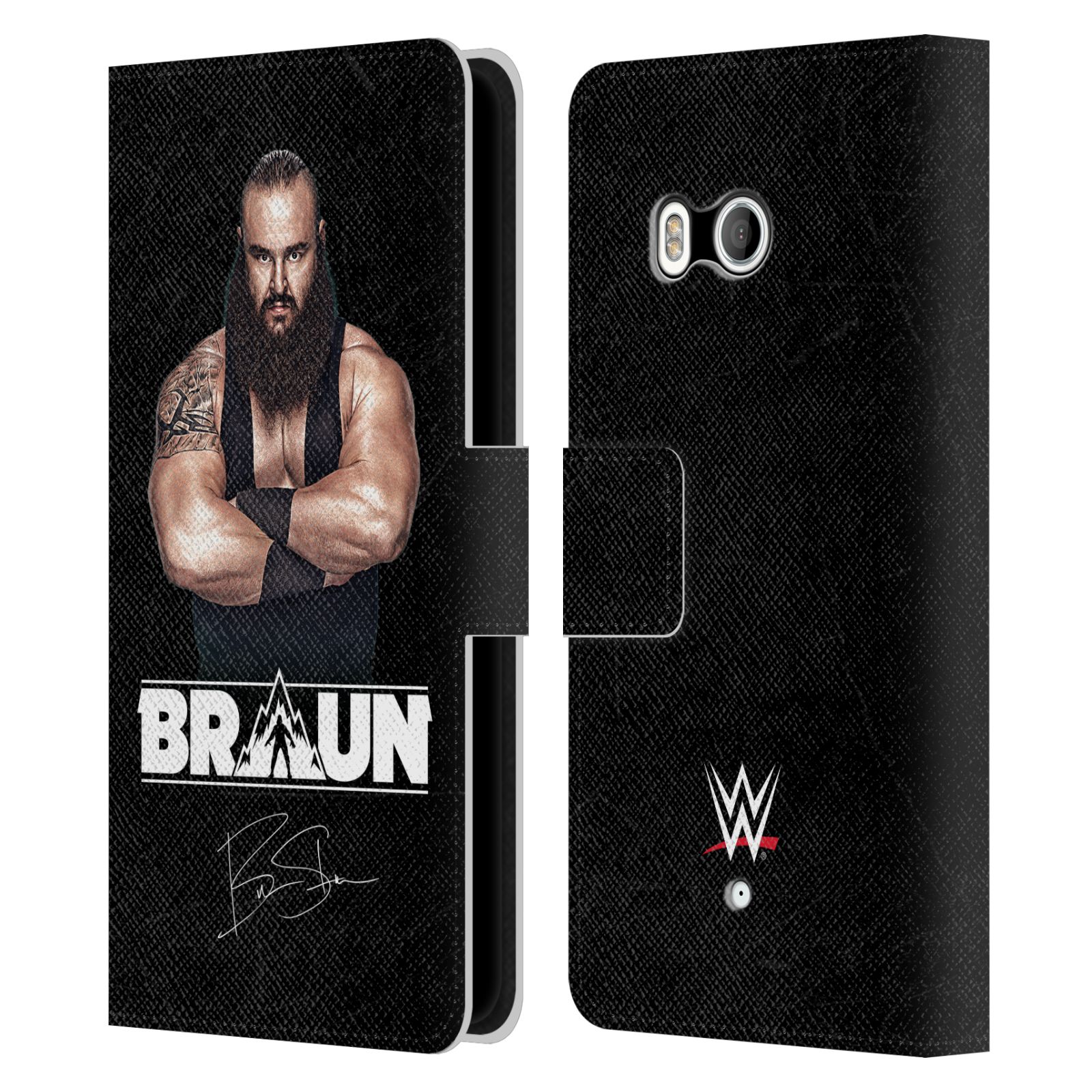 OFFICIAL WWE BRAUN STROWMAN LEATHER BOOK WALLET CASE COVER FOR HTC PHONES 1 - Picture 7 of 7