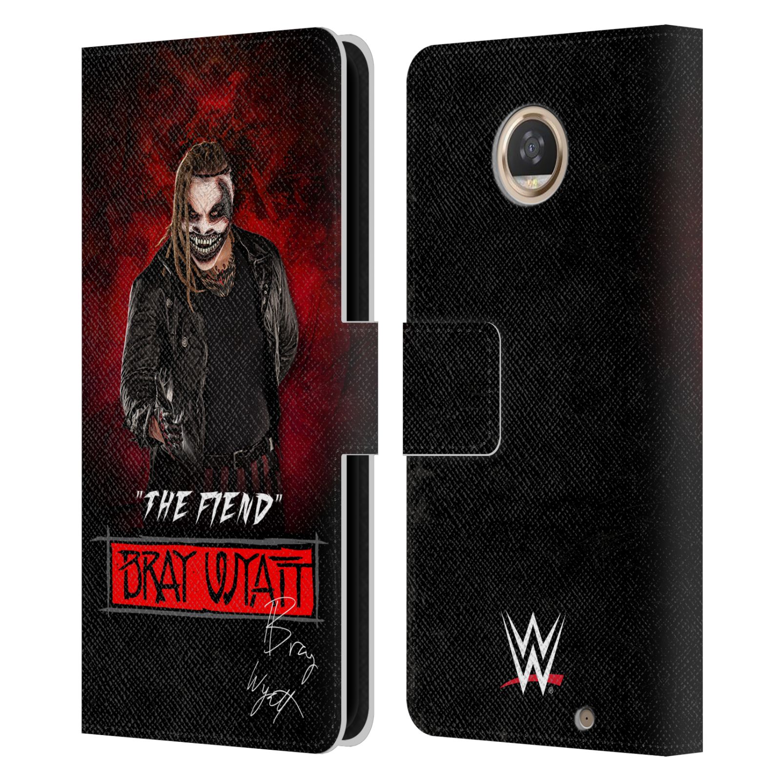OFFICIAL WWE BRAY WYATT LEATHER BOOK WALLET CASE COVER FOR MOTOROLA PHONES - Picture 8 of 9