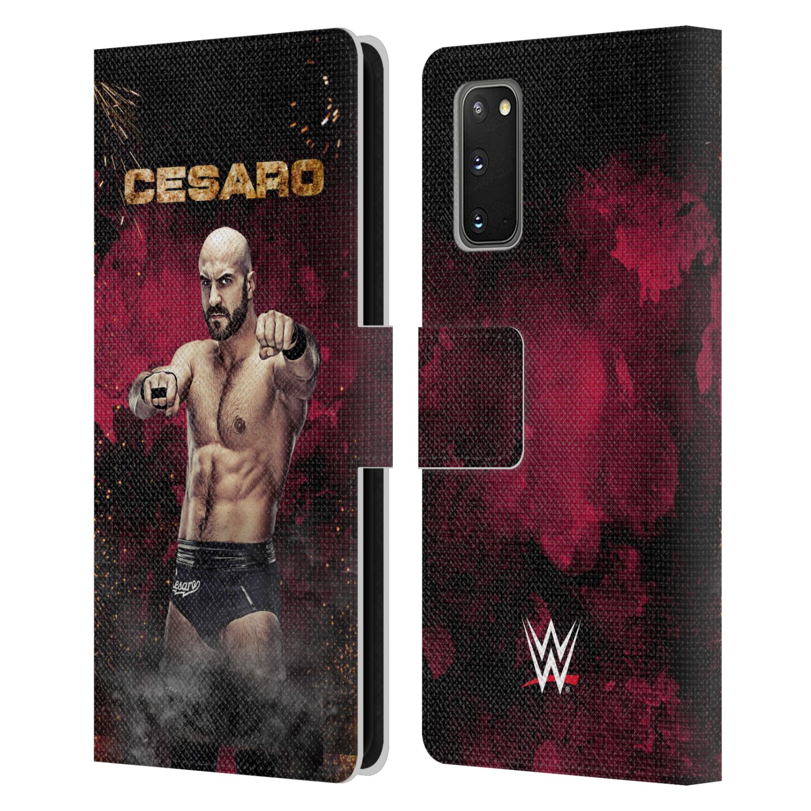 OFFICIAL WWE CESARO LEATHER BOOK WALLET CASE COVER FOR SAMSUNG PHONES 1 - Picture 8 of 9