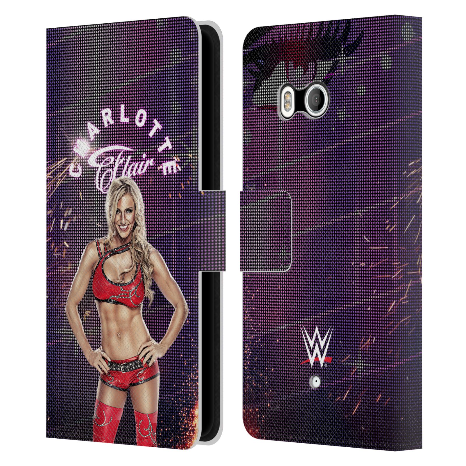 CUSTODIA PORTAFOGLIO LIBRO IN PELLE UFFICIALE WWE CHARLOTTE FLAIR PER TELEFONI HTC 1 - Foto 7 di 7