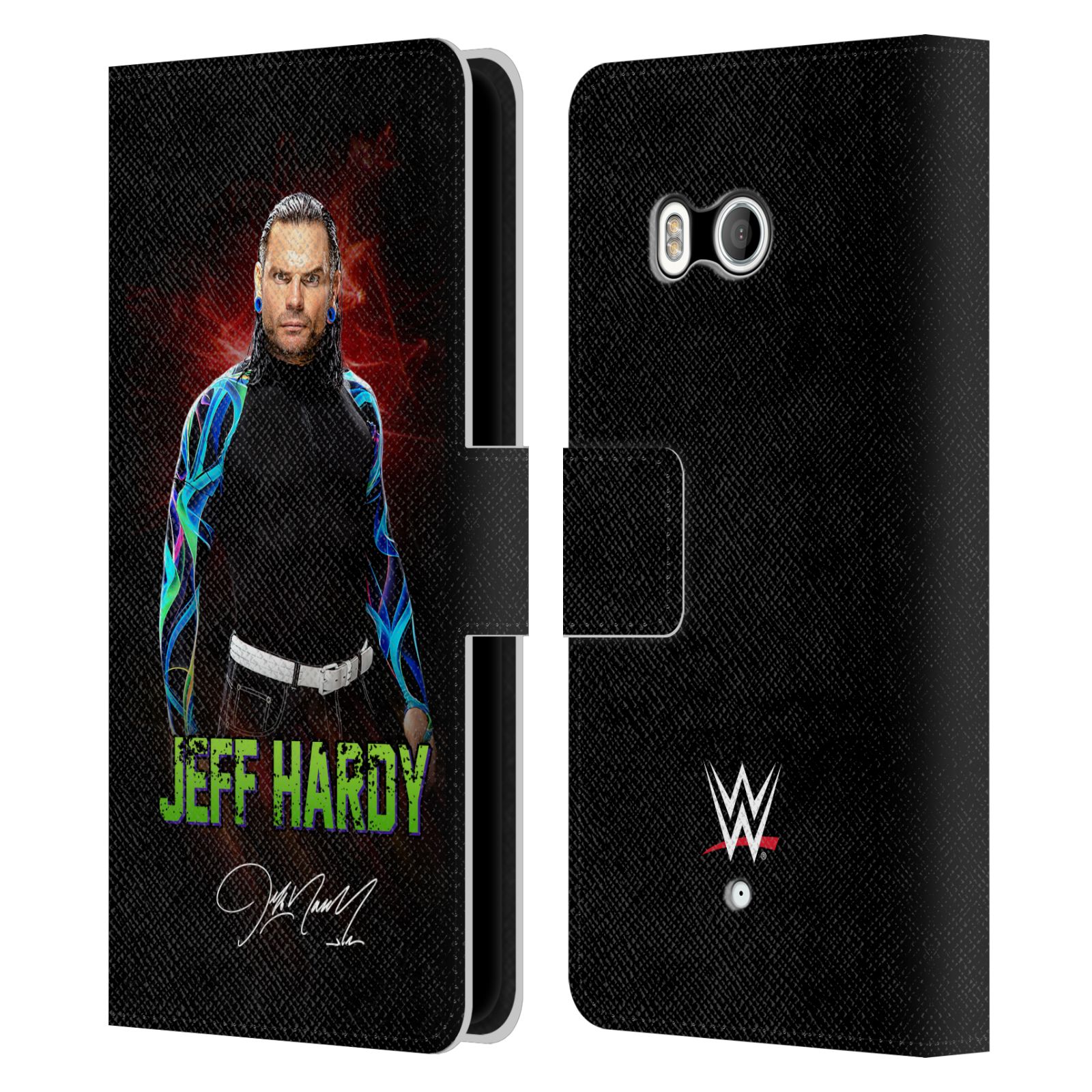 OFFICIAL WWE JEFF HARDY LEATHER BOOK WALLET CASE COVER FOR HTC PHONES 1 - Picture 7 of 7