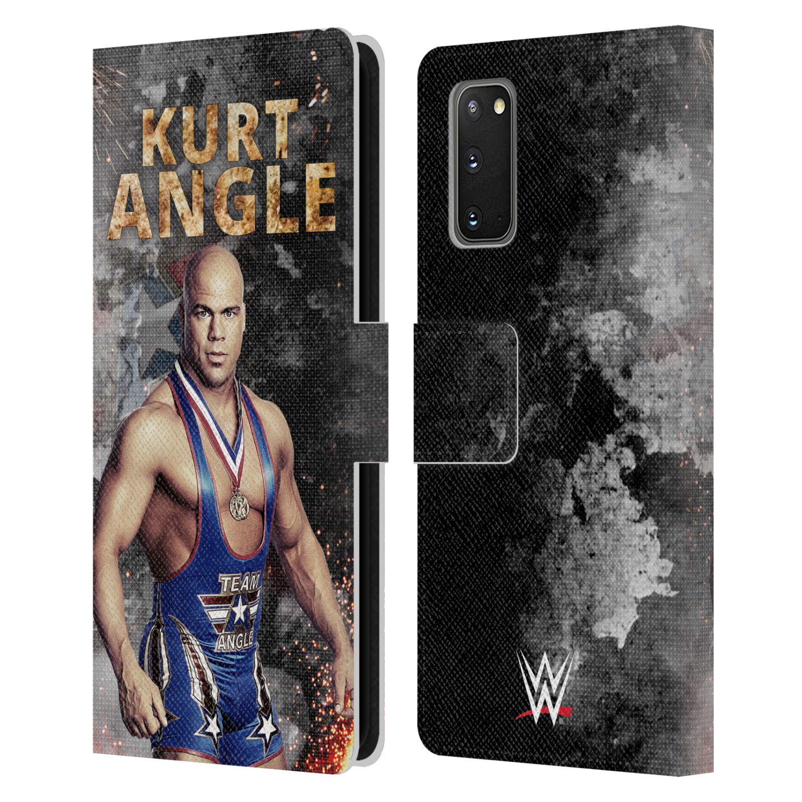 OFFICIAL WWE KURT ANGLE LEATHER BOOK WALLET CASE COVER FOR SAMSUNG PHONES 1 - Picture 7 of 8