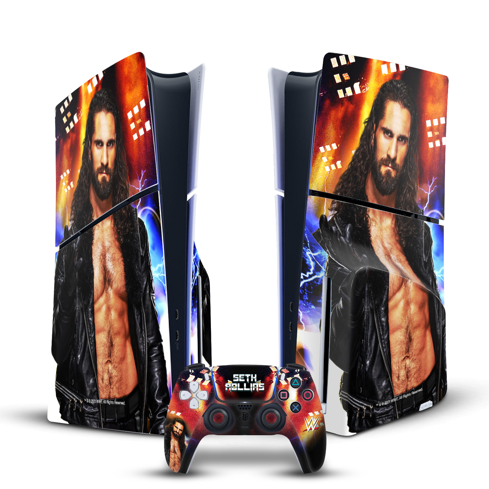WWE SUPERSTARS AND LEGENDS 2 VINYL SKIN FOR PS5 SLIM DISC CONSOLE & CONTROLLER - Picture 12 of 12