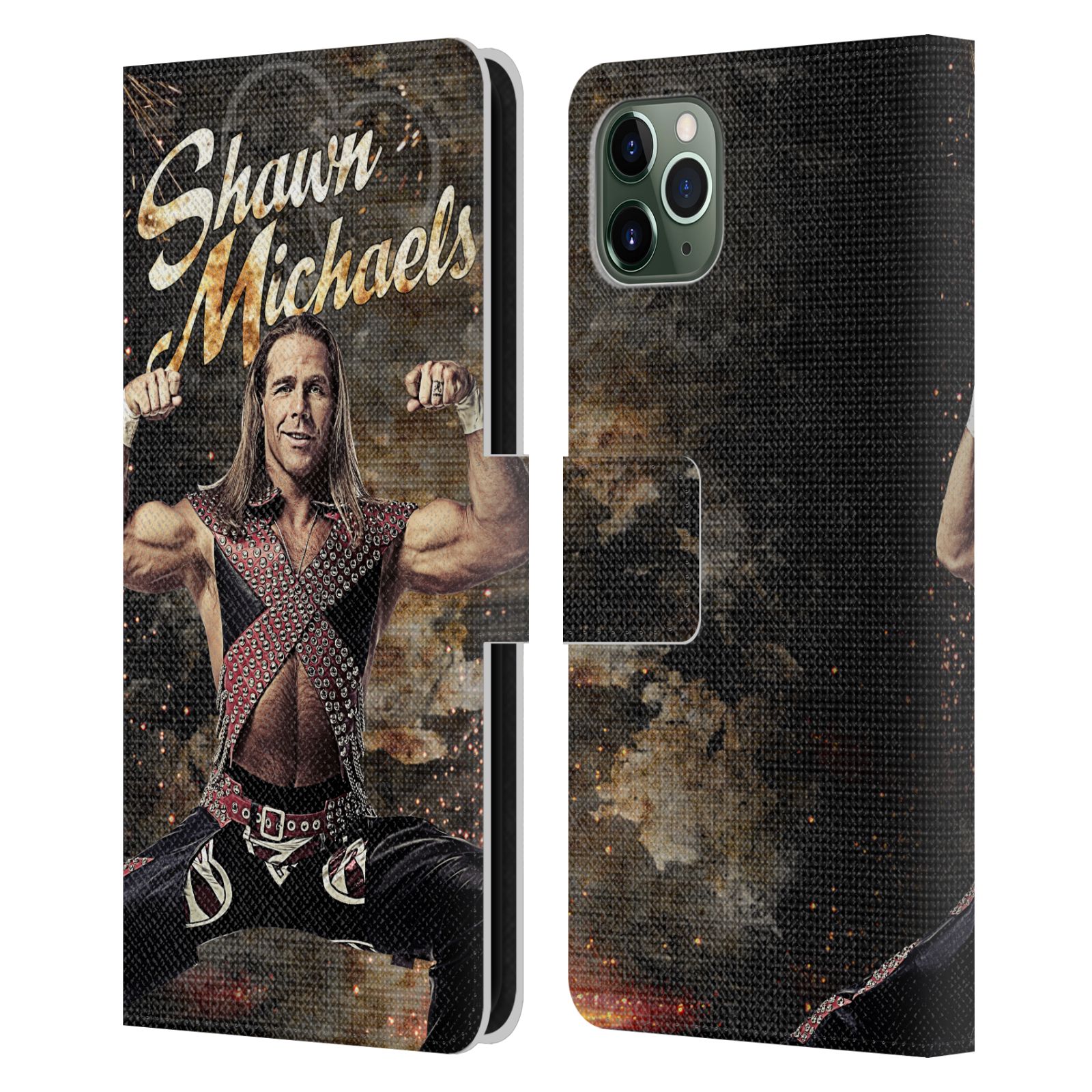 OFFICIAL WWE SHAWN MICHAELS LEATHER BOOK WALLET CASE FOR APPLE iPHONE PHONES - Picture 8 of 9