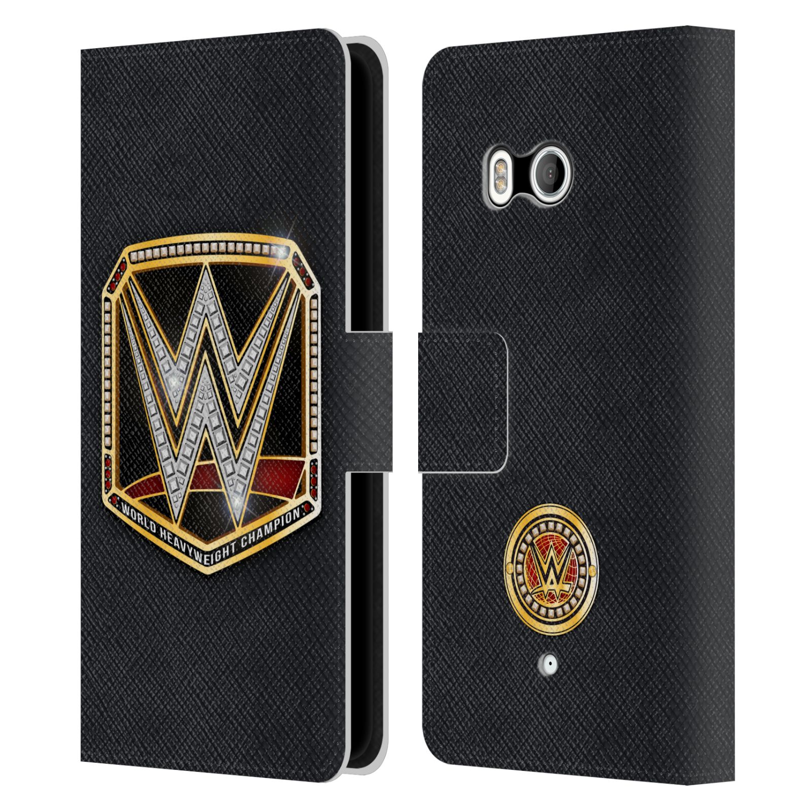 OFFICIAL WWE TITLE BELTS LEATHER BOOK WALLET CASE COVER FOR HTC PHONES 1 - Picture 7 of 7