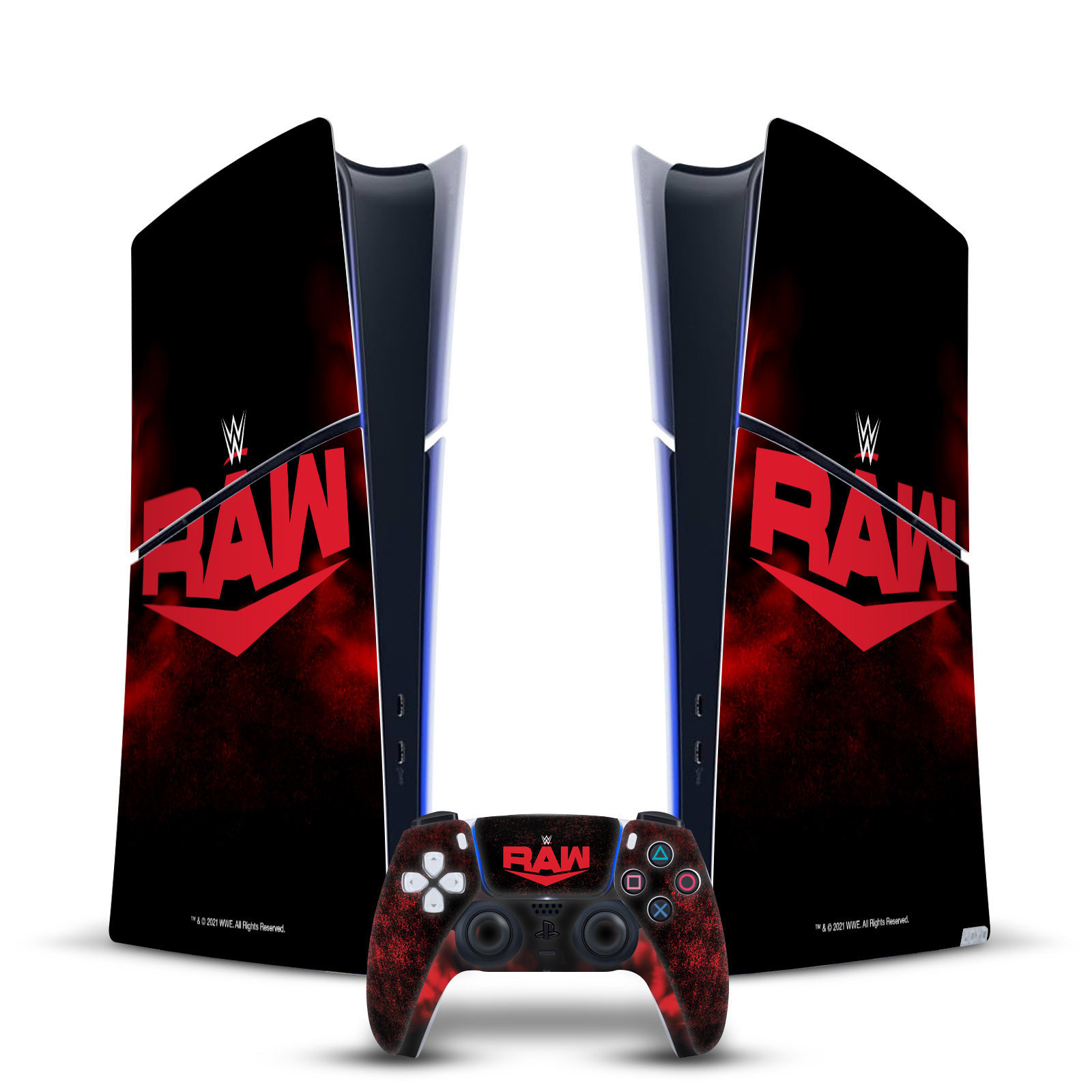 WWE TV PROGRAM LOGOS VINYL SKIN DECAL FOR PS5 SLIM DIGITAL CONSOLE & CONTROLLER