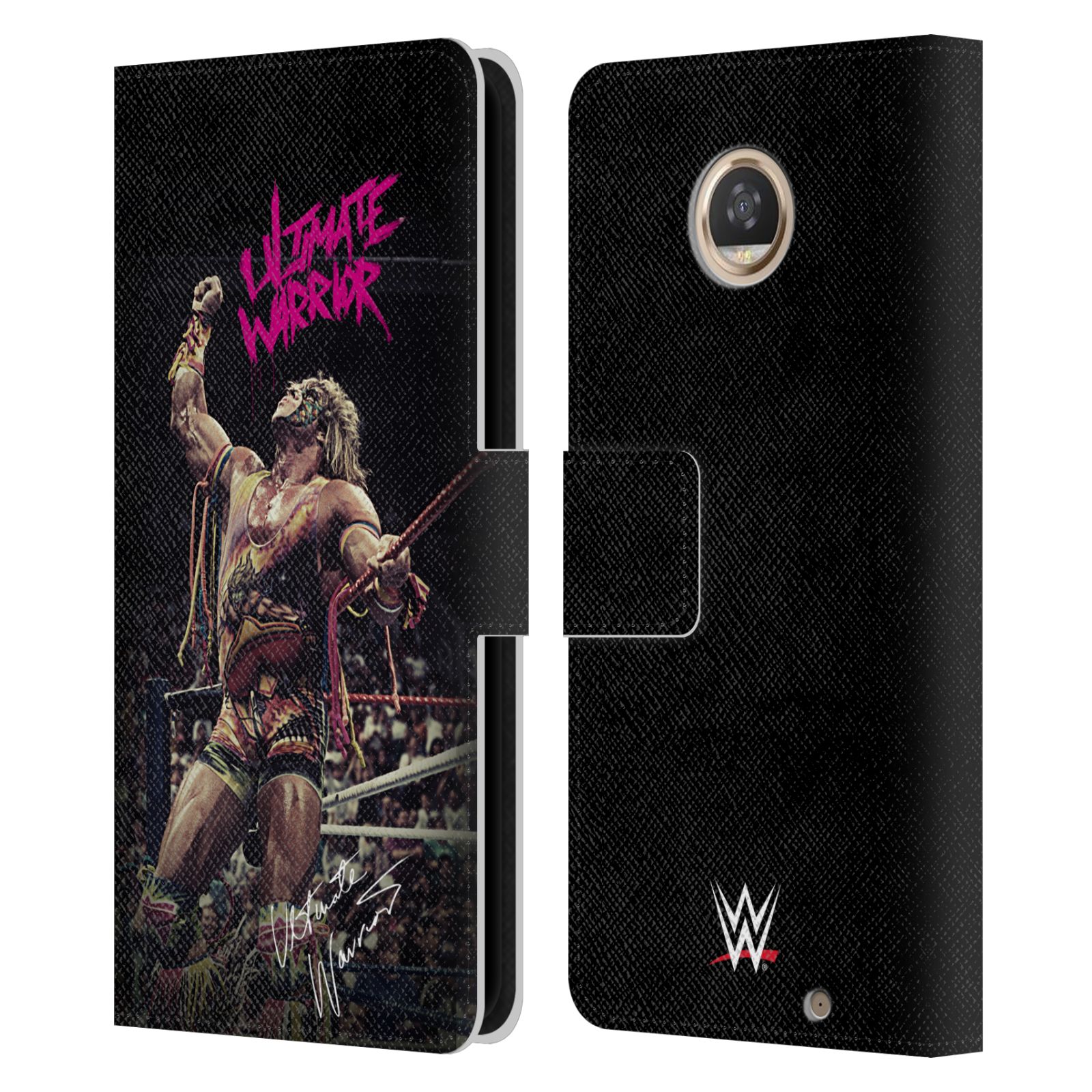 OFFICIAL WWE ULTIMATE WARRIOR LEATHER BOOK WALLET CASE COVER FOR MOTOROLA PHONES - Picture 15 of 15