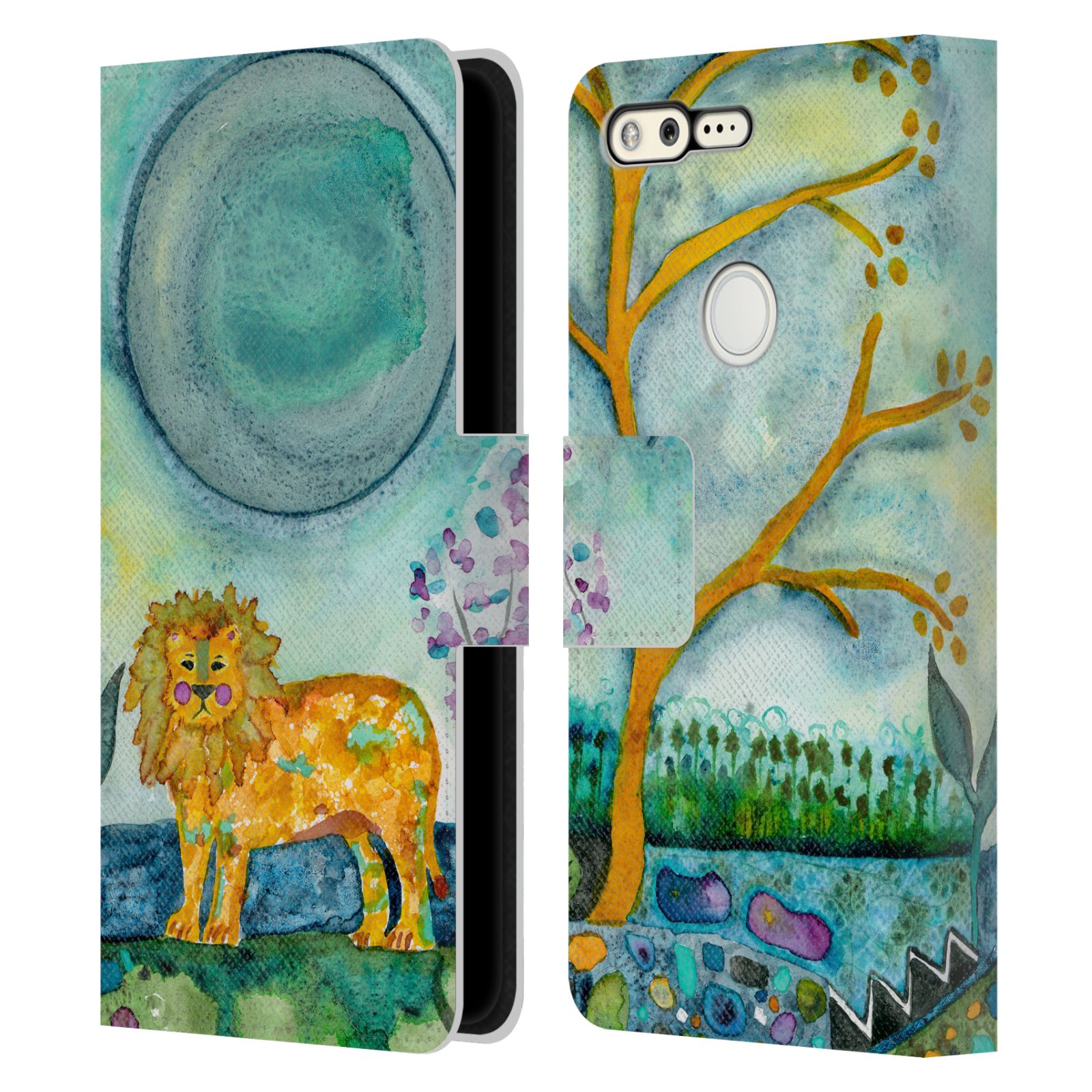 OFFICIAL WYANNE ANIMALS 2 LEATHER BOOK WALLET CASE COVER FOR GOOGLE PHONES - Picture 12 of 22