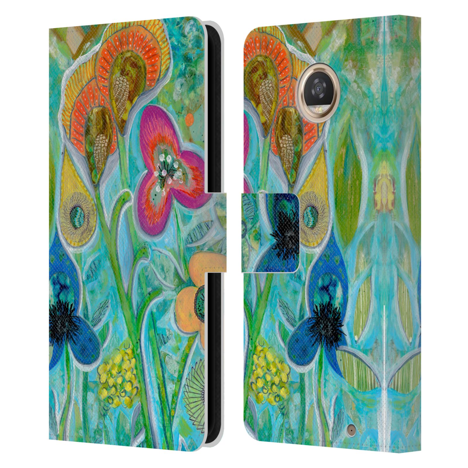 OFFICIAL WYANNE NATURE LEATHER BOOK CASE FOR MOTOROLA PHONES