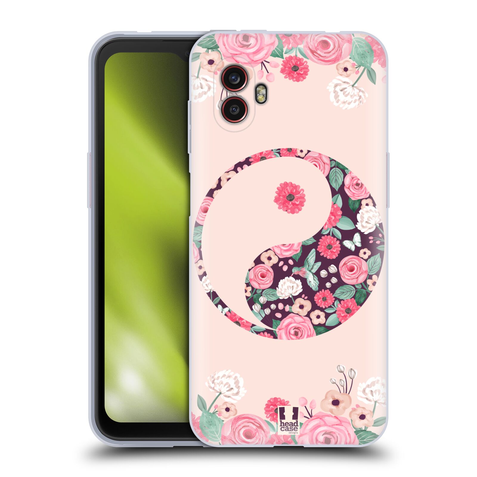 Silikonové pouzdro - Samsung Galaxy Xcover 6 Pro - Head Case - Yin a Yang Floral (Silikonový kryt, obal, pouzdro na mobilní telefon Samsung Galaxy Xcover 6 Pro s motivem Yin a Yang Floral)